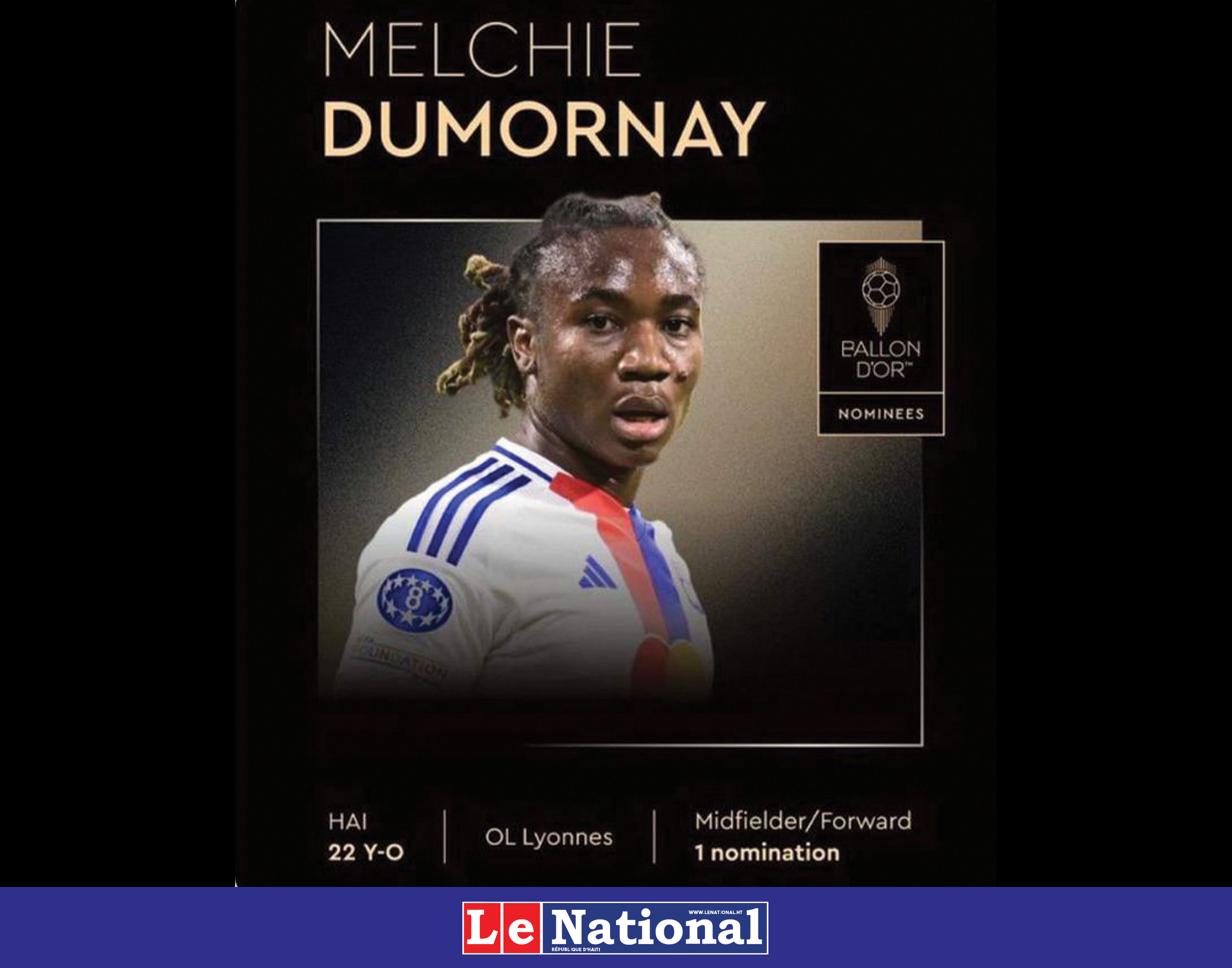 Melchie Daëlle Dumornay, première Haïtienne nominée pour le Ballon d’Or