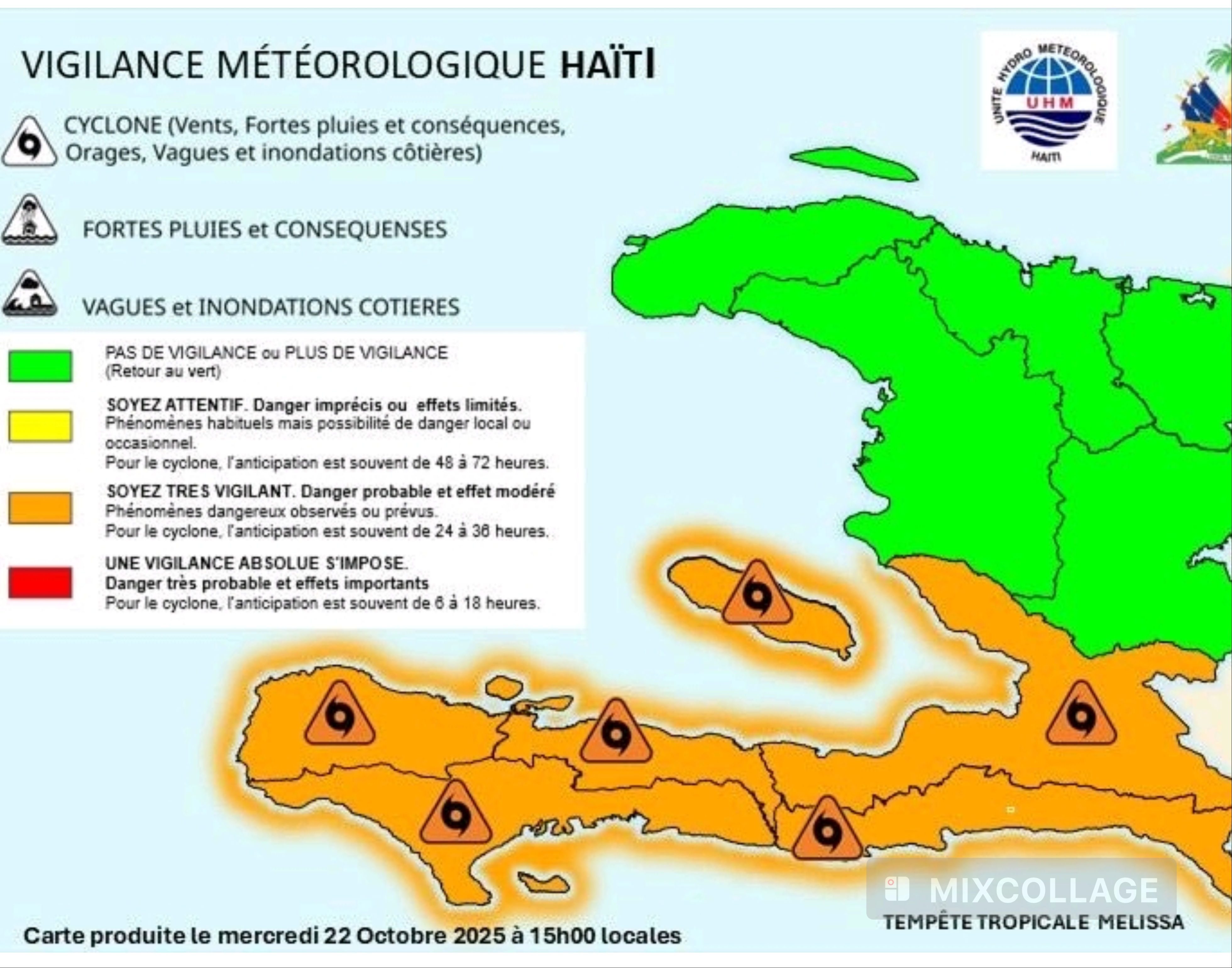 Passage de la tempête tropicale Mélissa: cinq départements placés sous vigilance orange