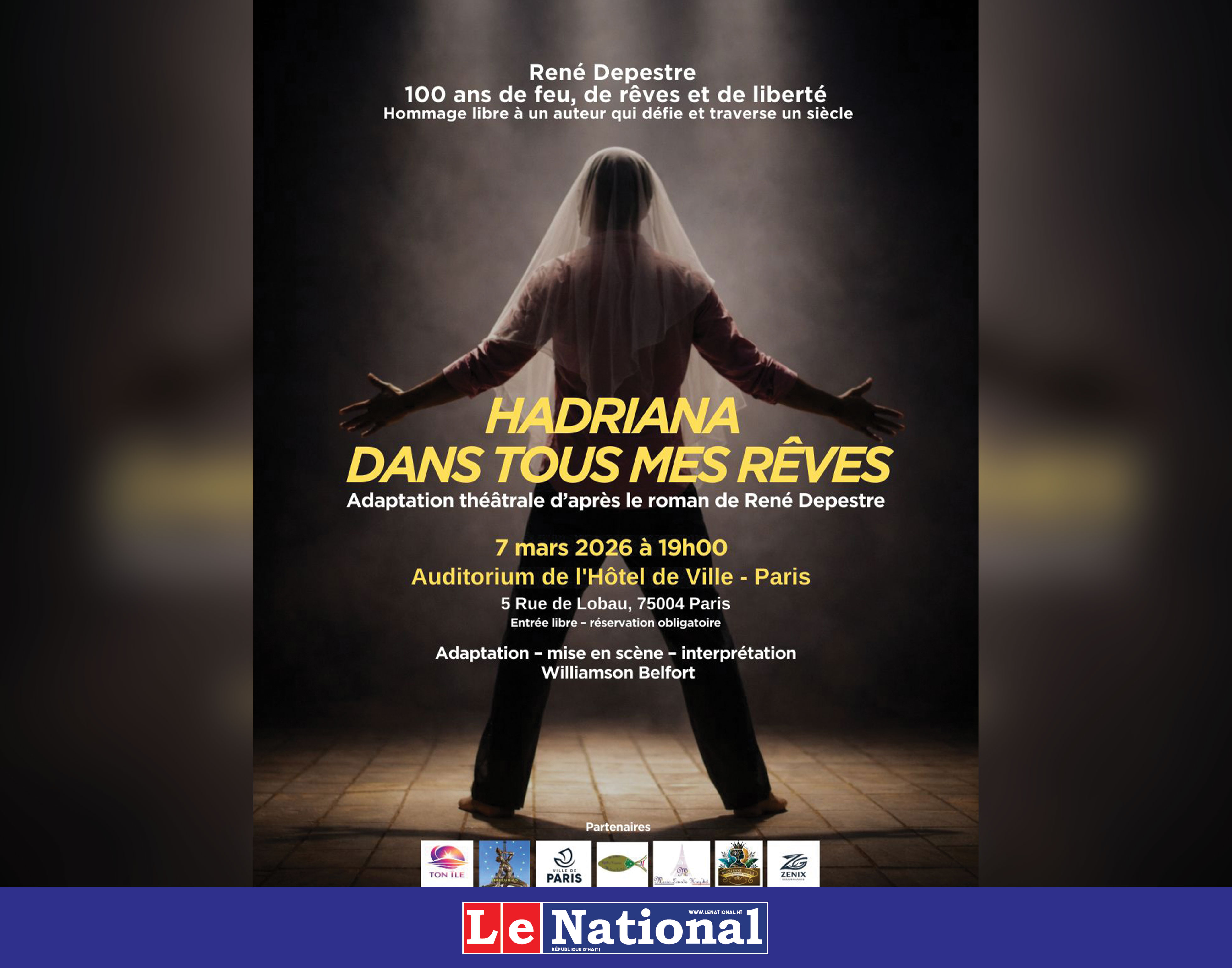Hadriana ou la scène comme lieu d’envoûtement : René Depestre, cent ans et toujours incandescent