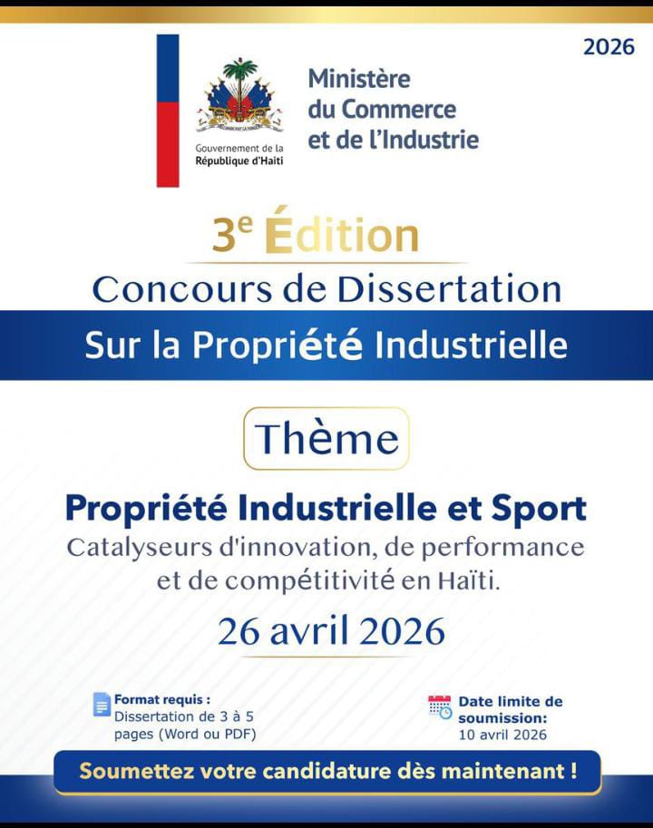 Le Ministère du Commerce et de l’Industrie lance un concours national de dissertation sur la propriété intellectuelle