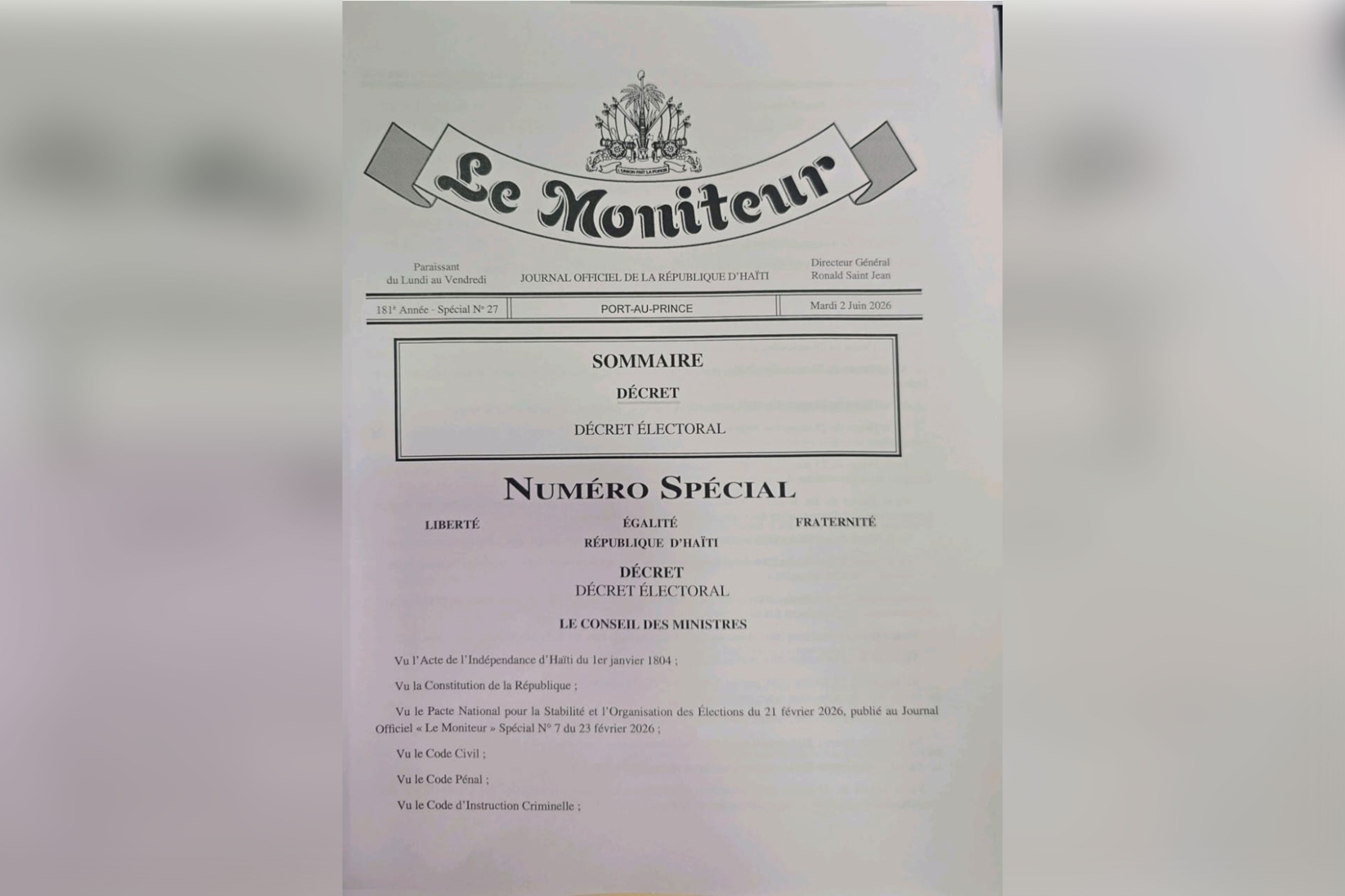 Quelques points sur le contenu du décret électoral controversé publié le 2 juin