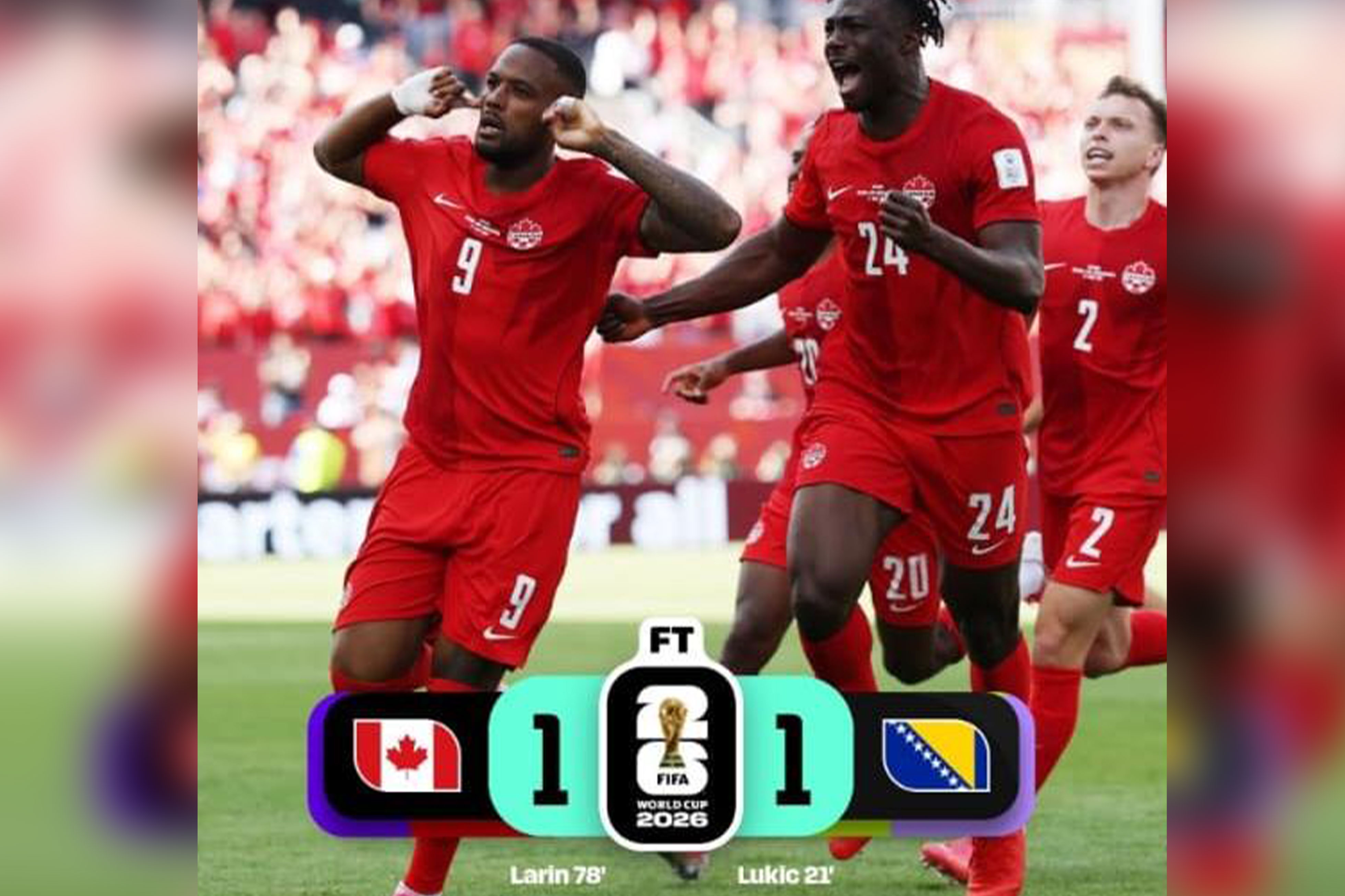 Cyle Larin arrache un précieux point au Canada face à la Bosnie-Herzégovine