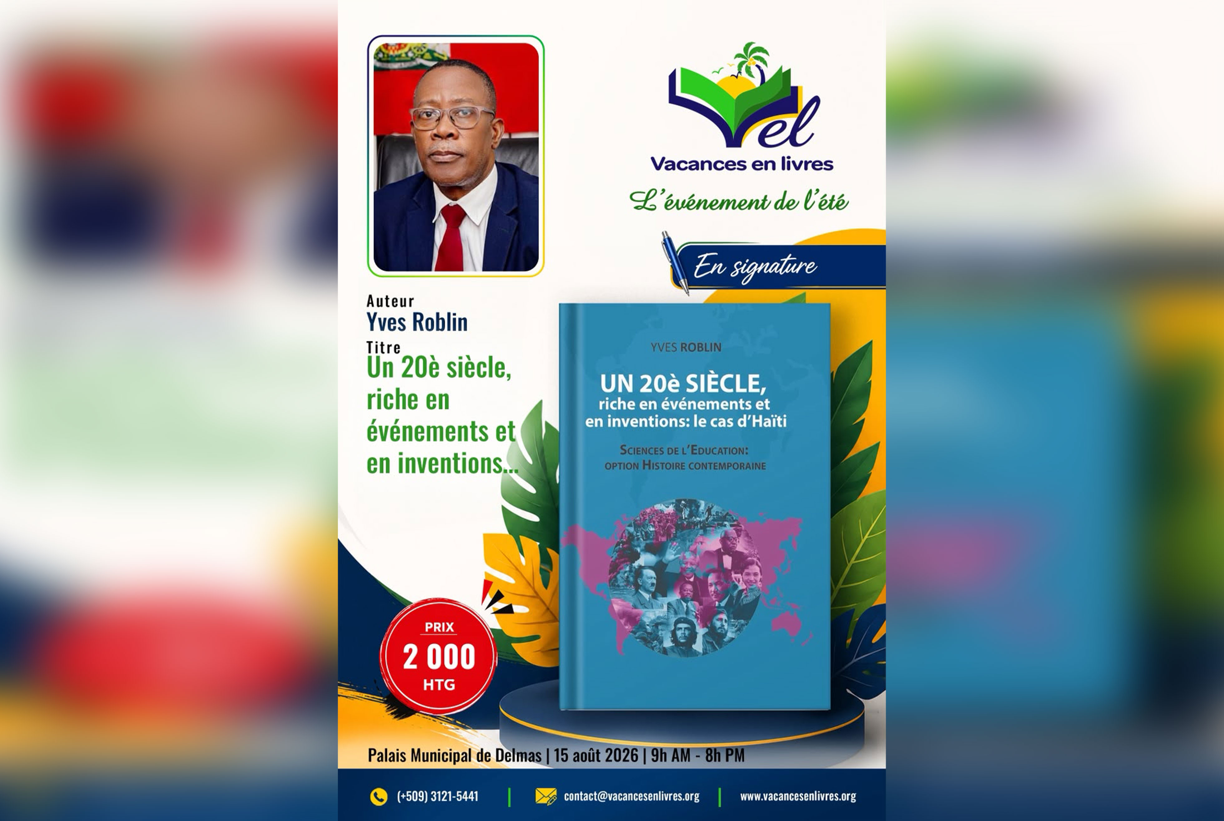 Yves Roblin présente son nouveau titre à Vacances en livres, au Palais Municipal de Delmas