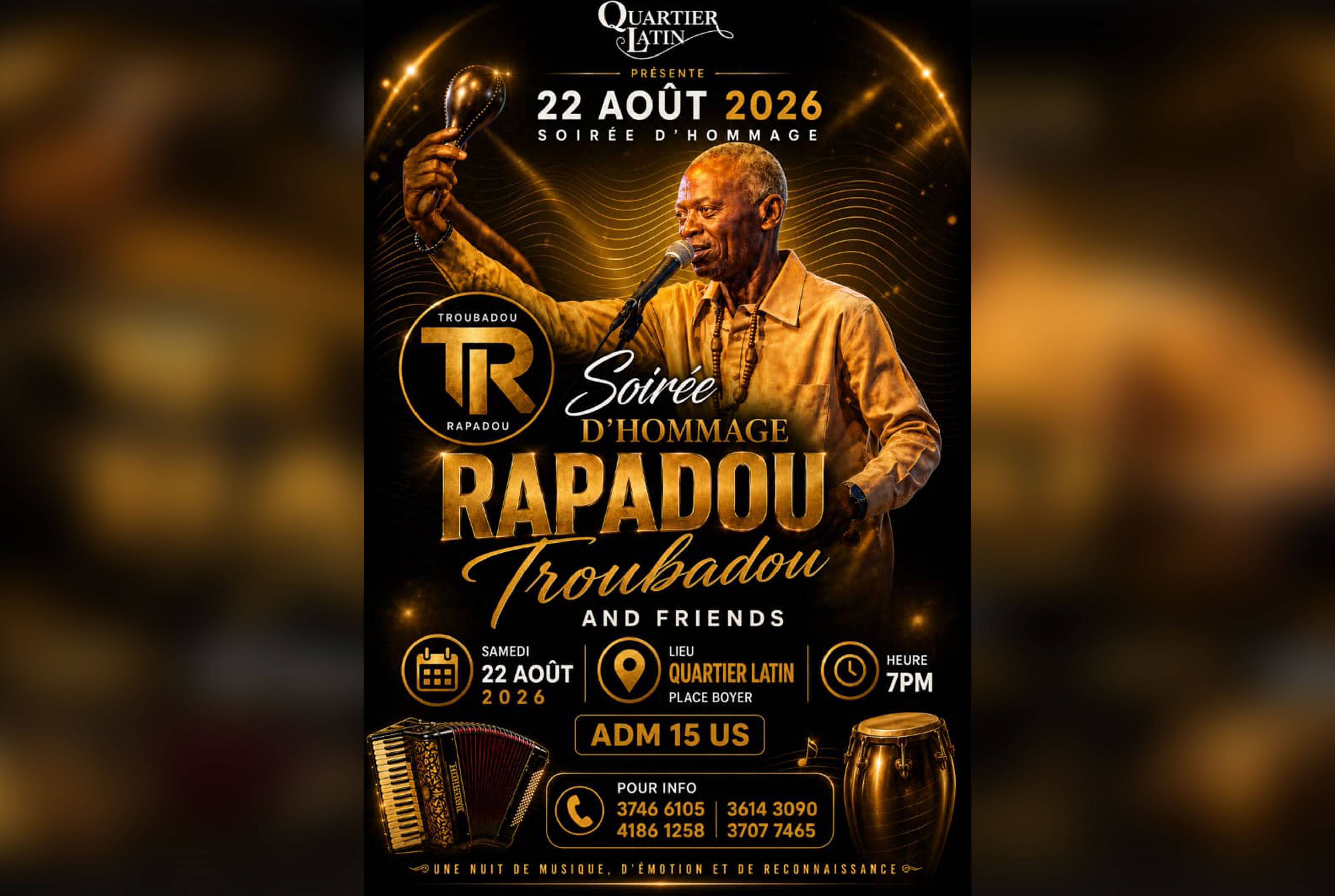 Rapadou Troubadour s’offre au public une soirée d’hommage le 22 août