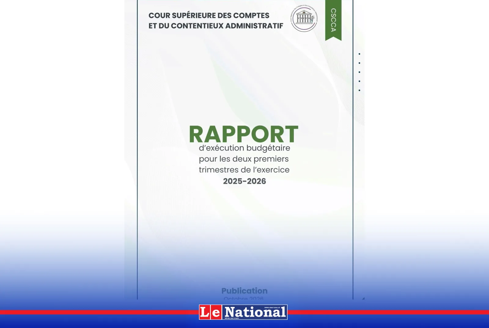 Budget 2025-2026 : la CSCCA pointe le faible niveau des recettes et des investissements publics