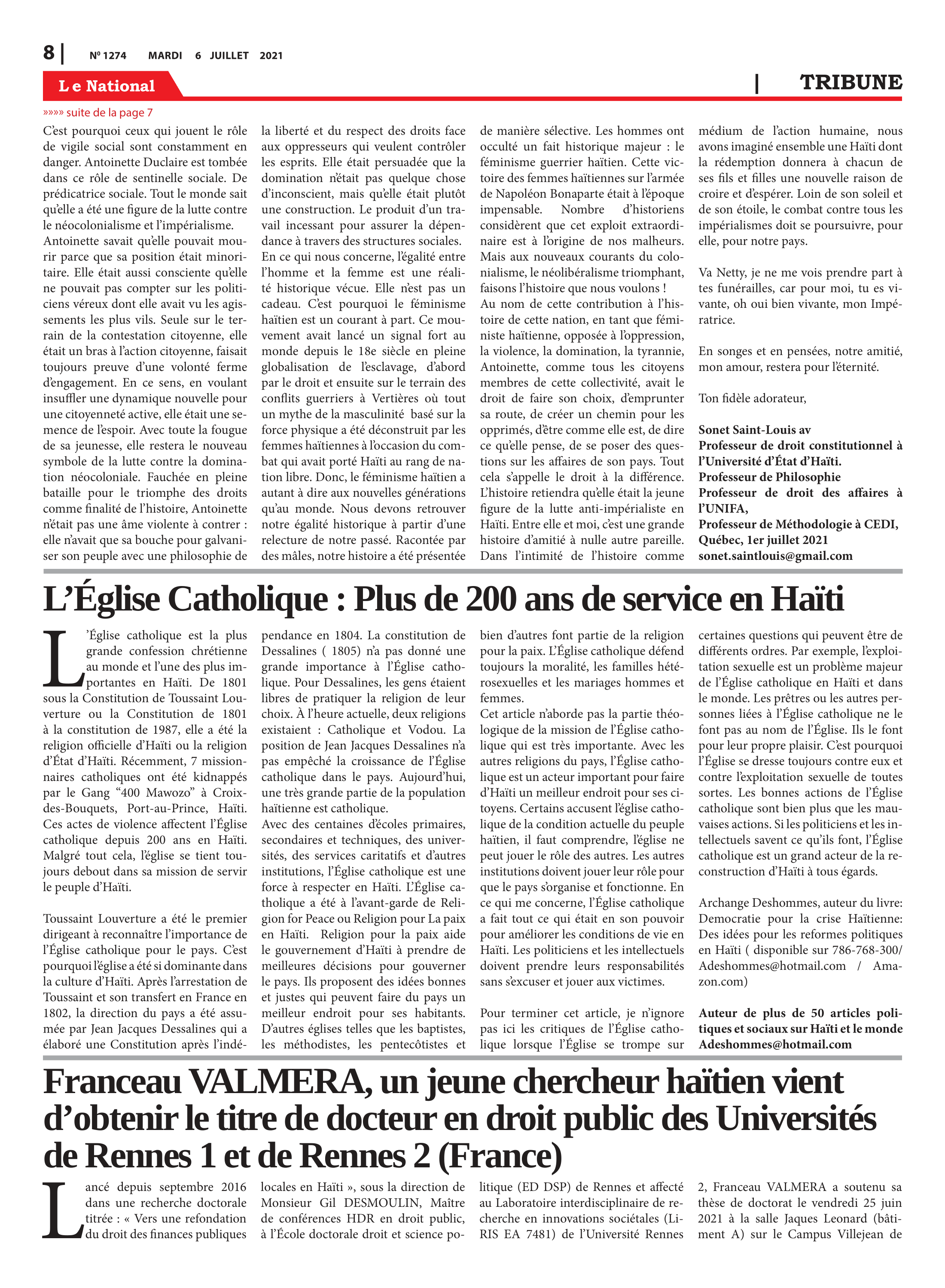 Page 8 de l'édition 1274