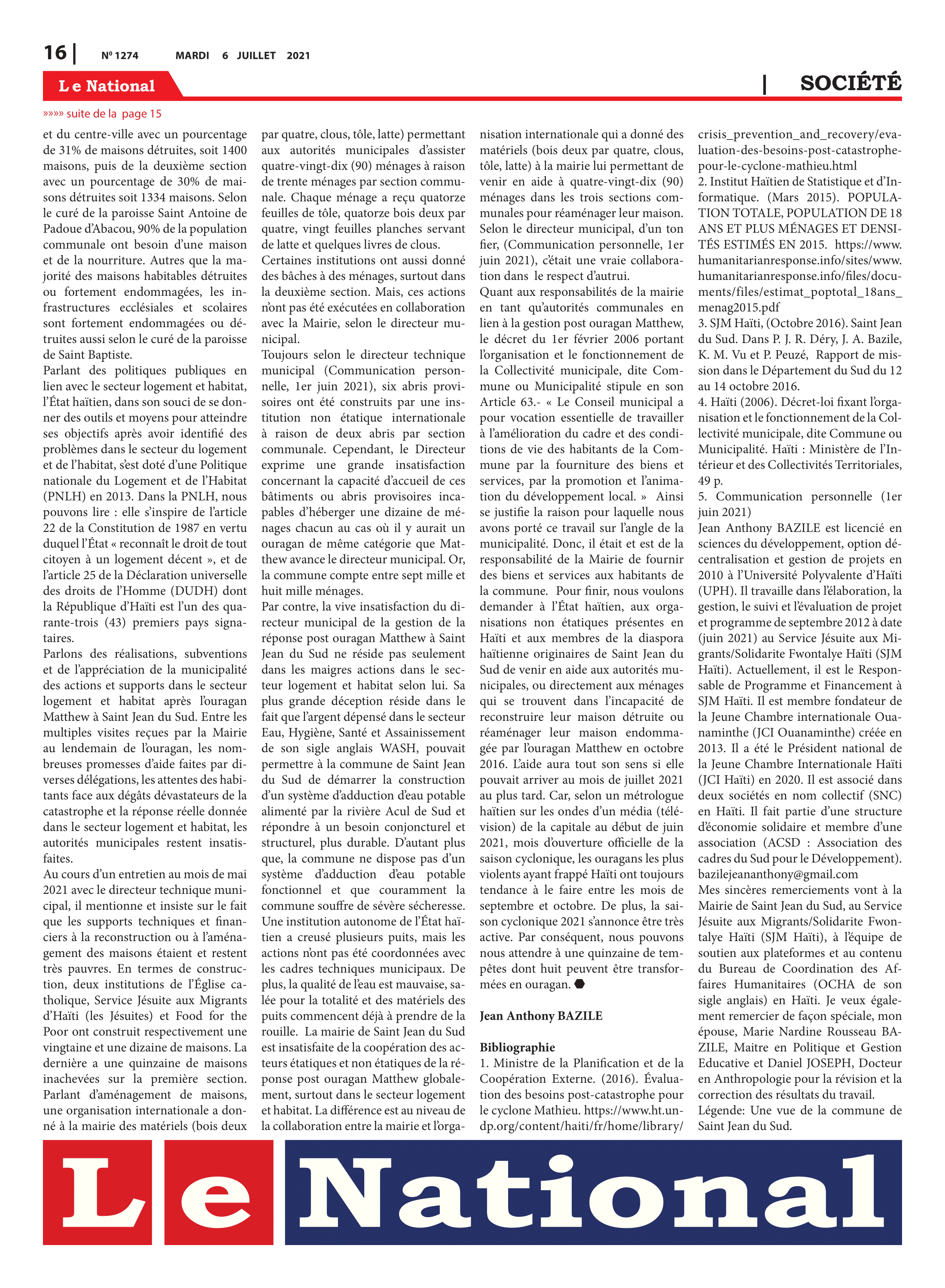 Page 16 de l'édition 1274