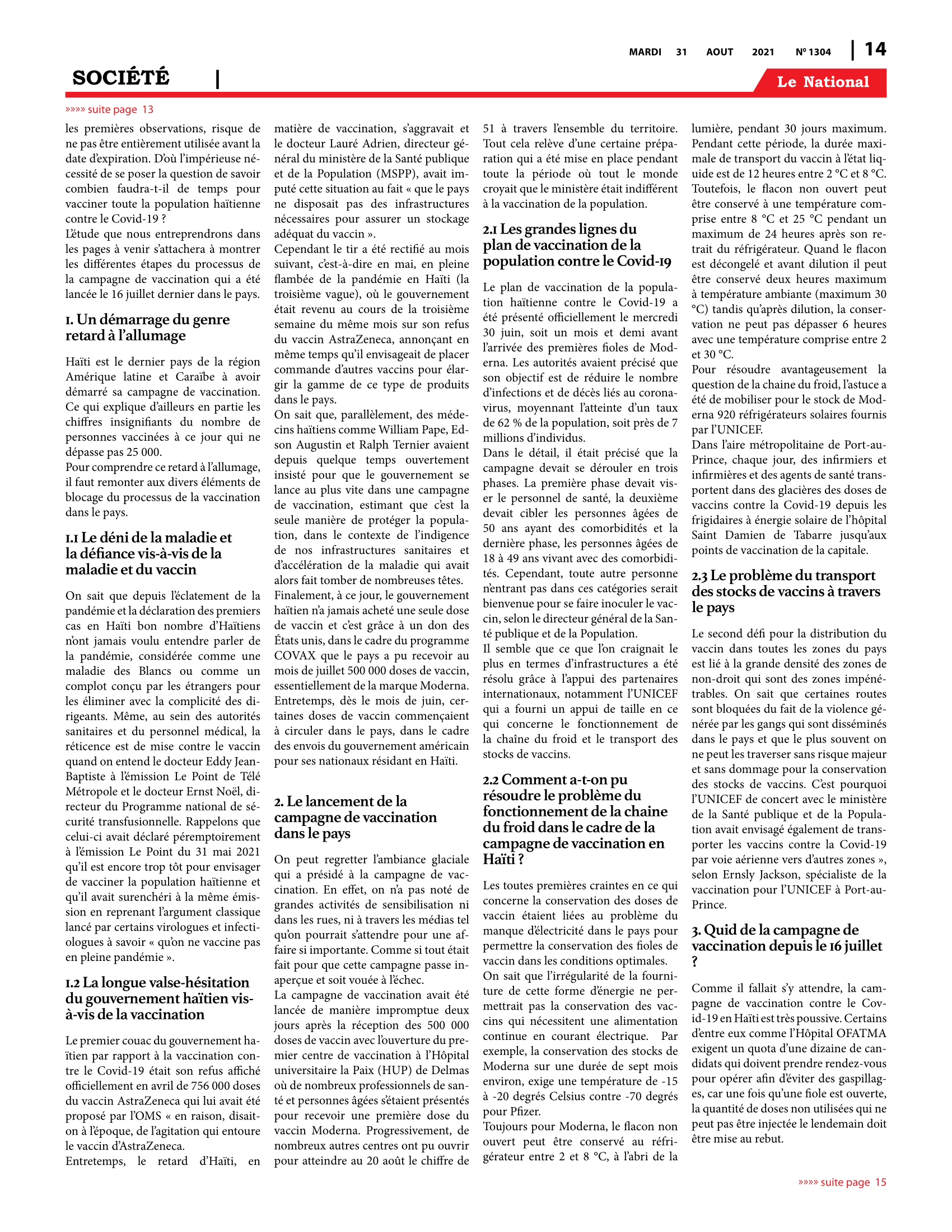 Page 14 de l'édition 1304