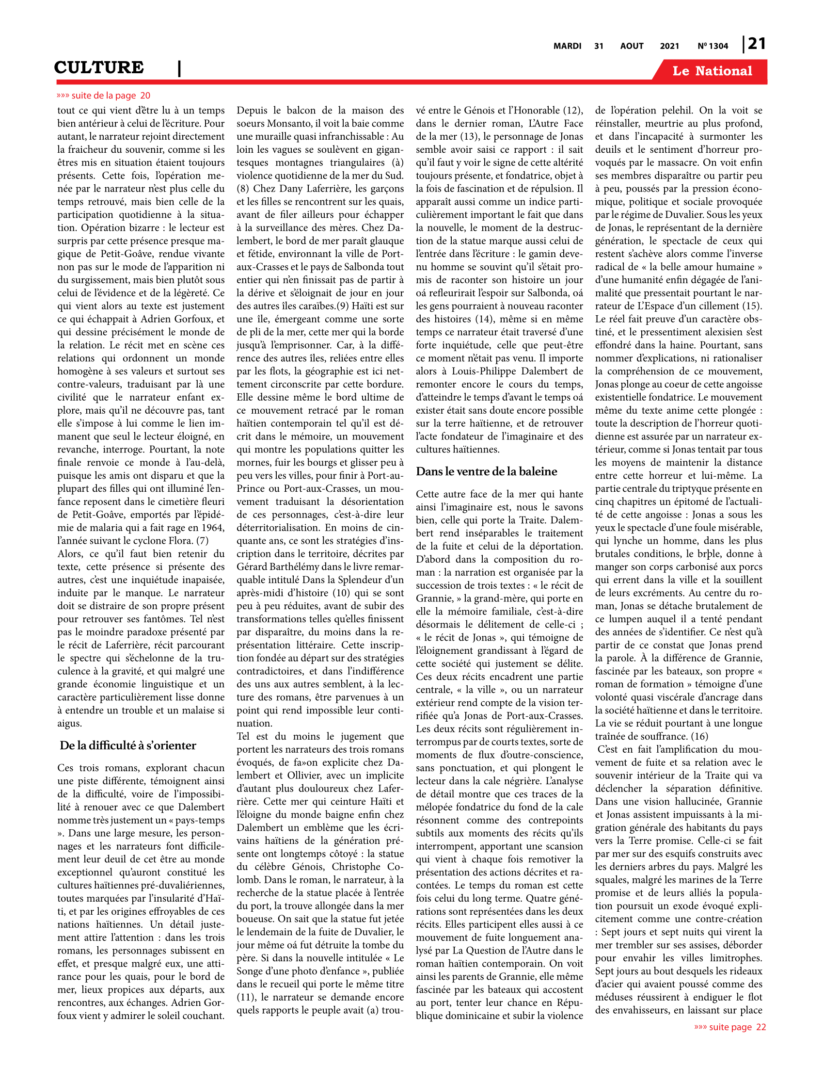 Page 21 de l'édition 1304