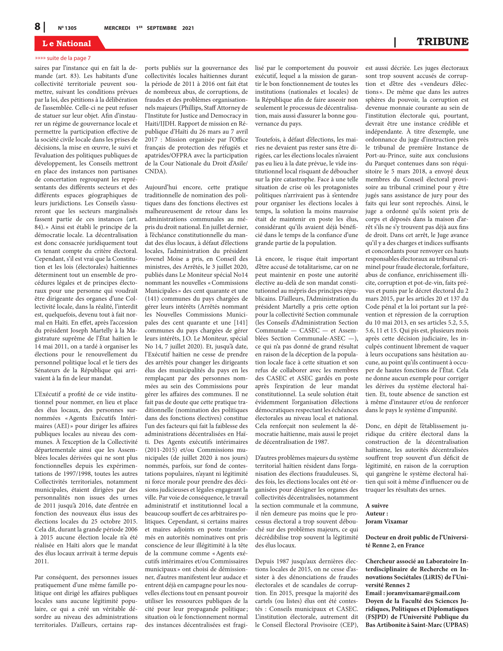 Page 8 de l'édition 1305