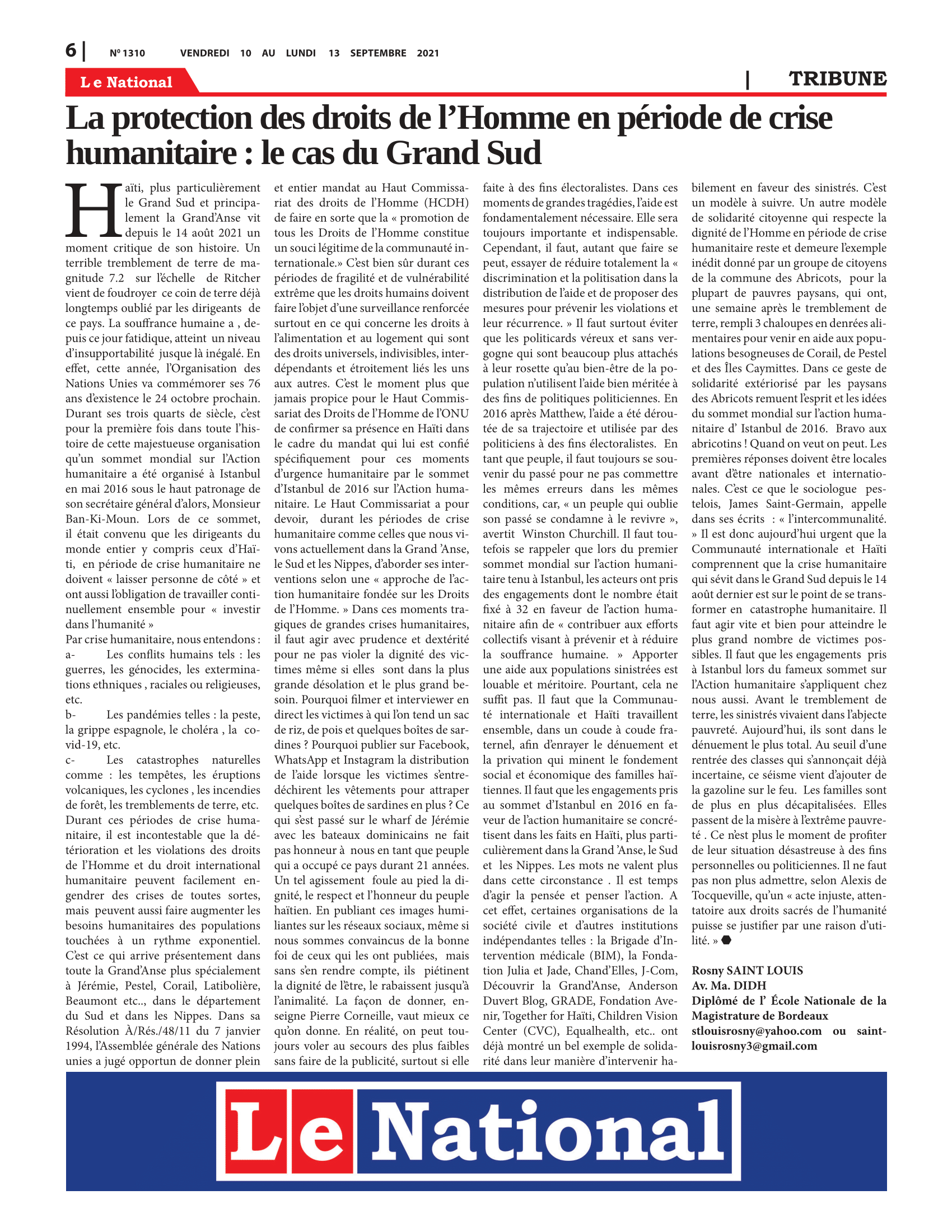 Page 6 de l'édition 1310