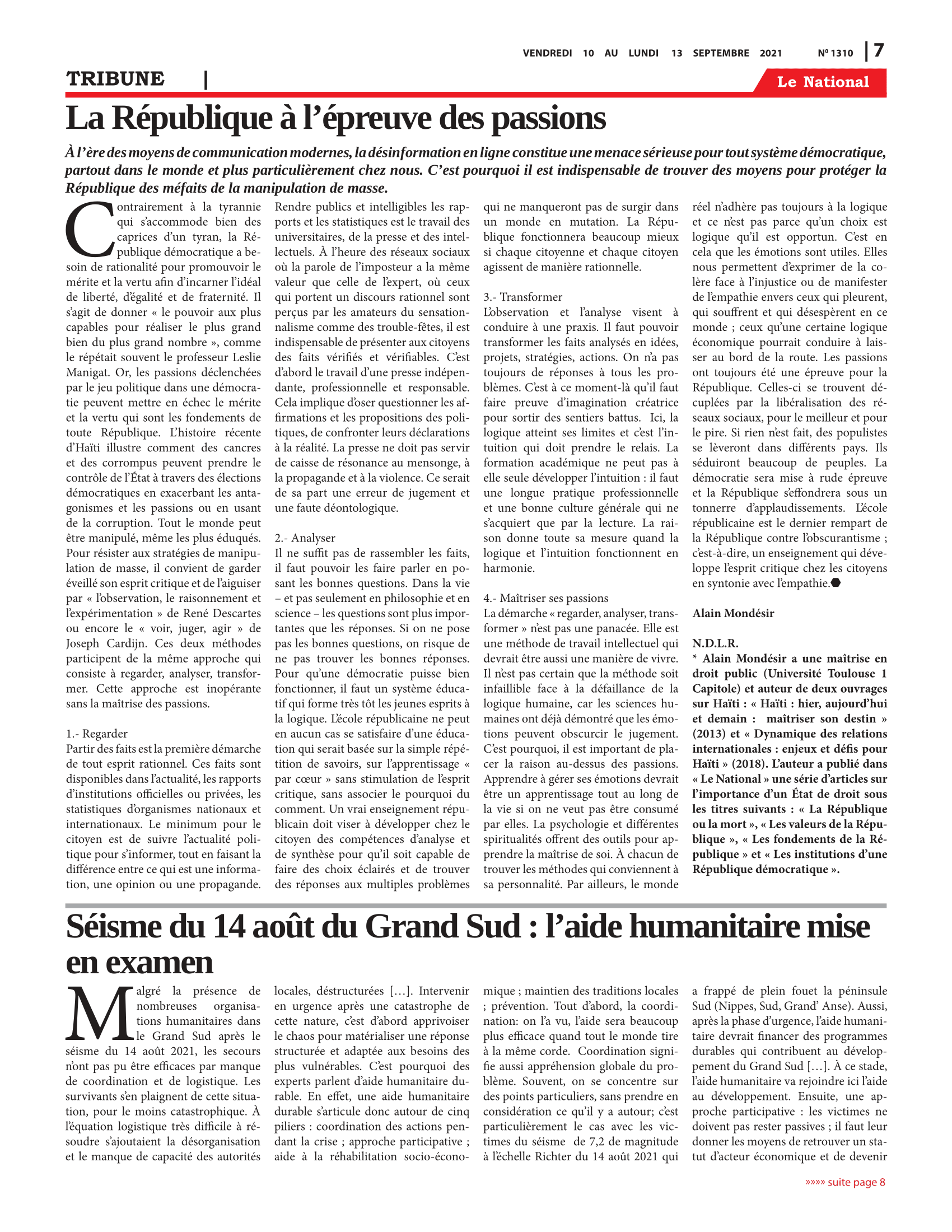 Page 7 de l'édition 1310