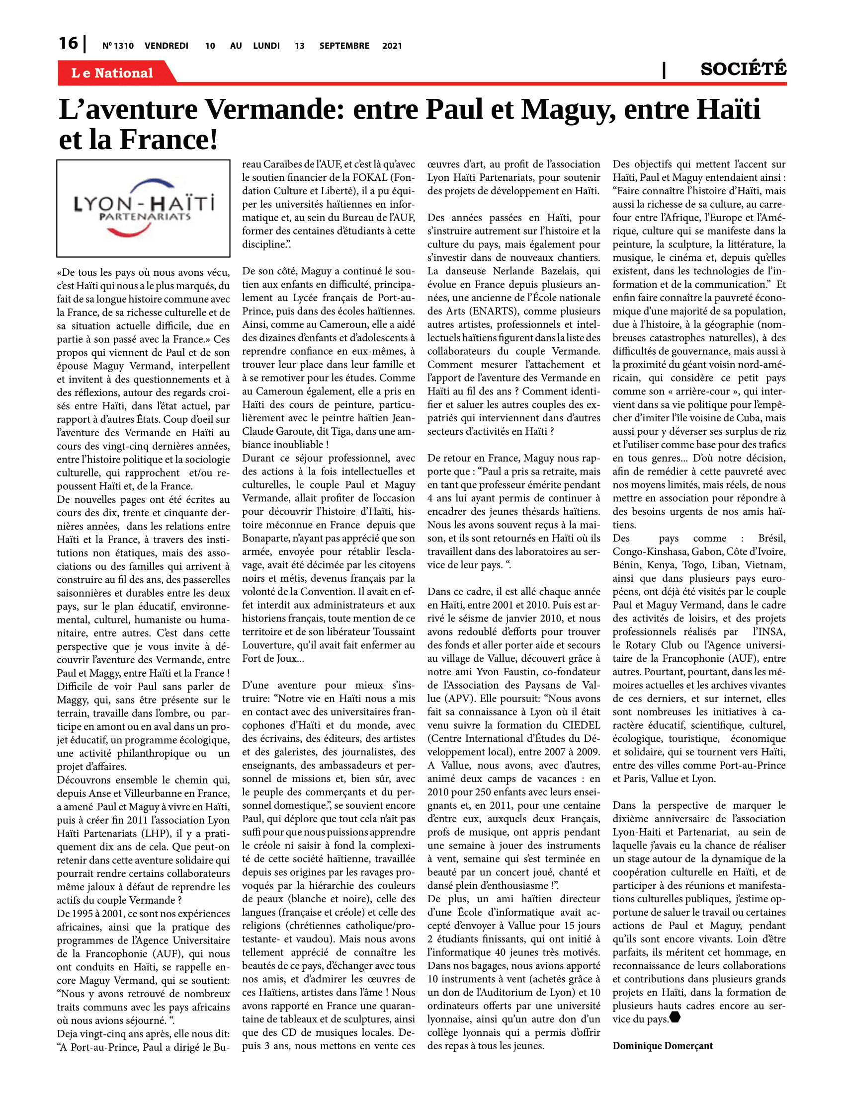Page 16 de l'édition 1310
