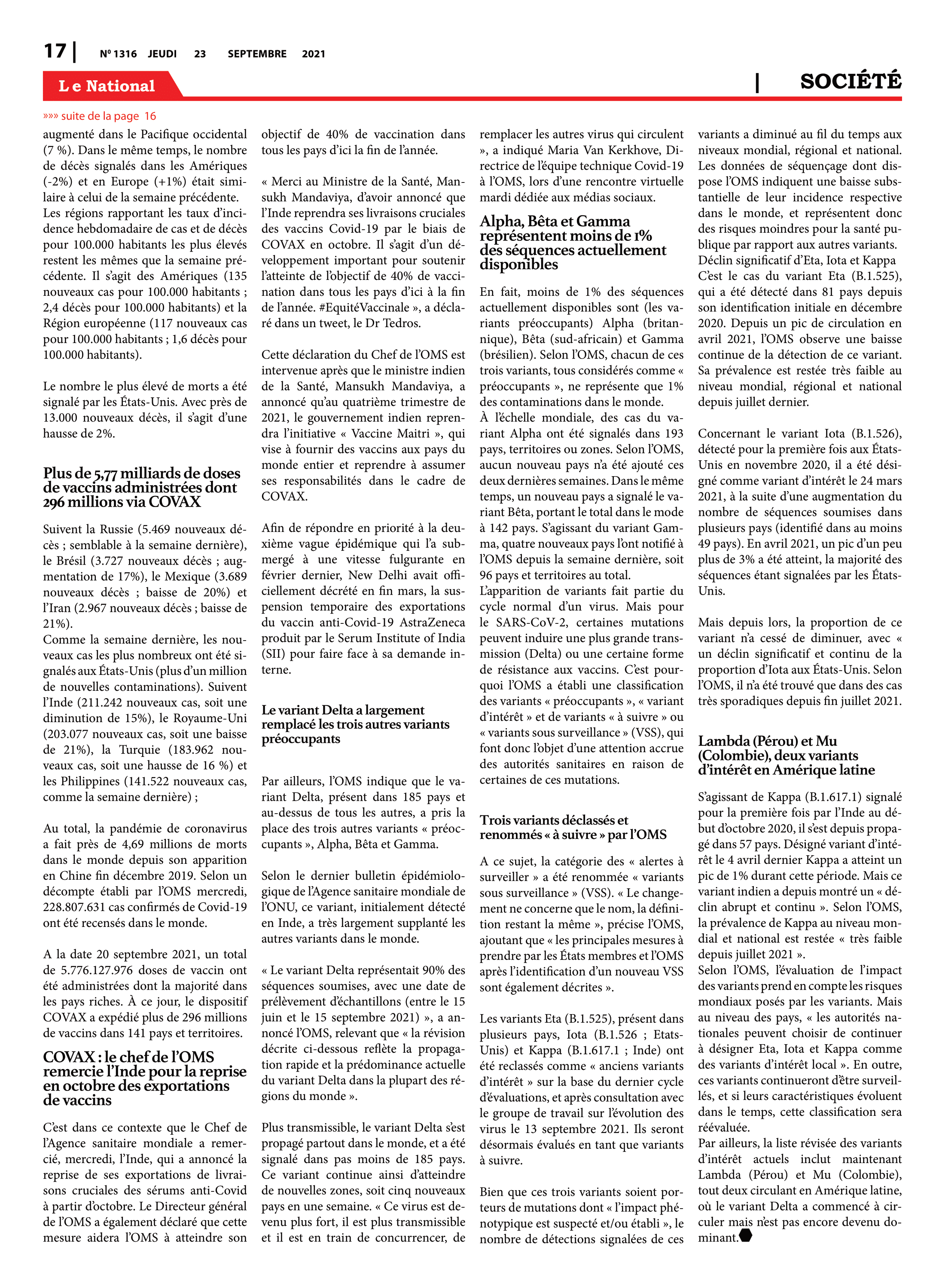 Page 17 de l'édition 1316