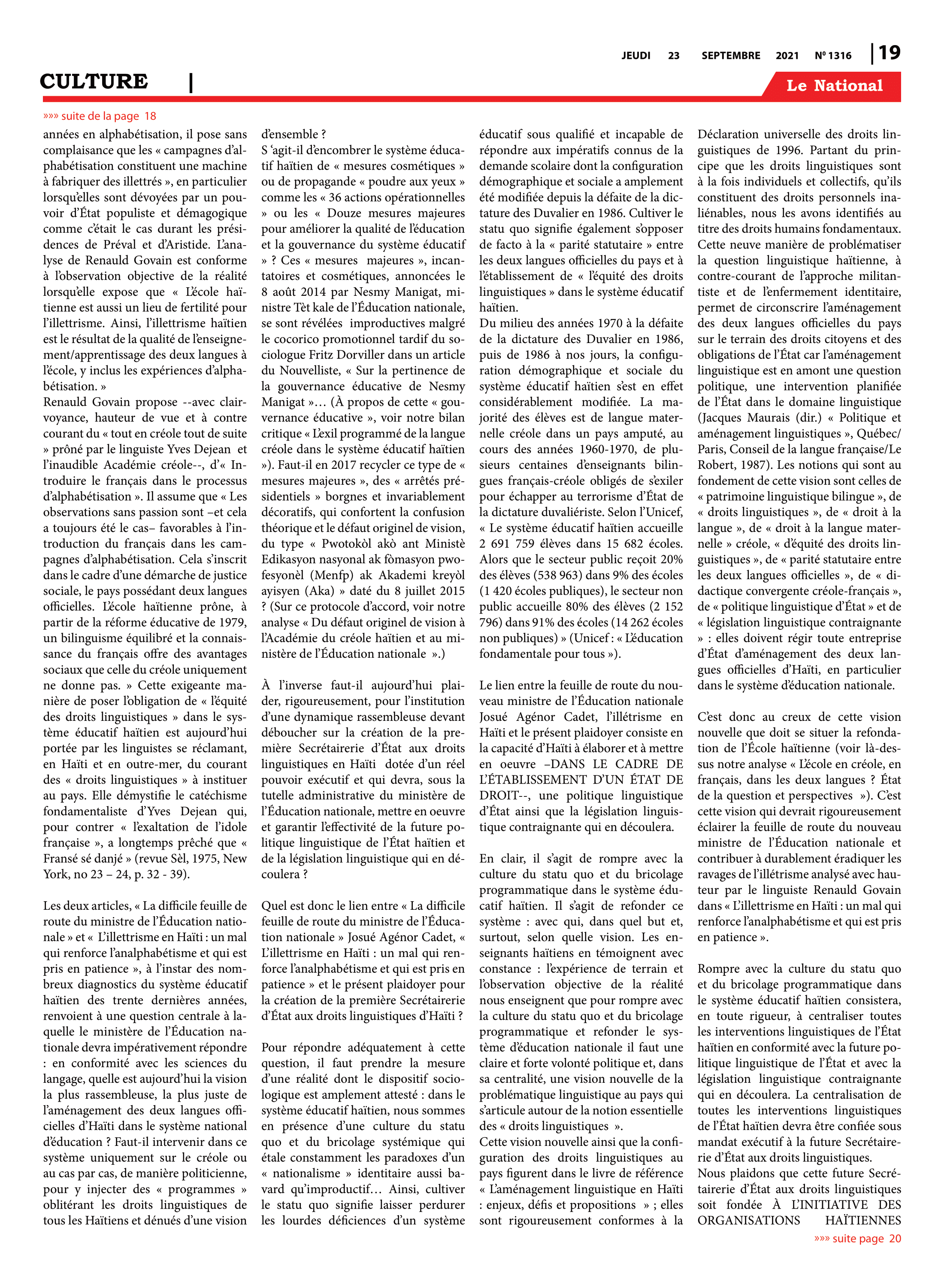 Page 19 de l'édition 1316