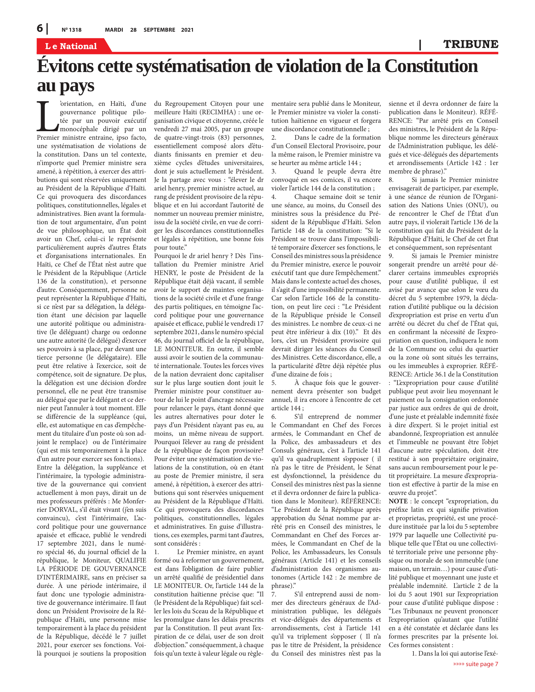 Page 6 de l'édition 1318