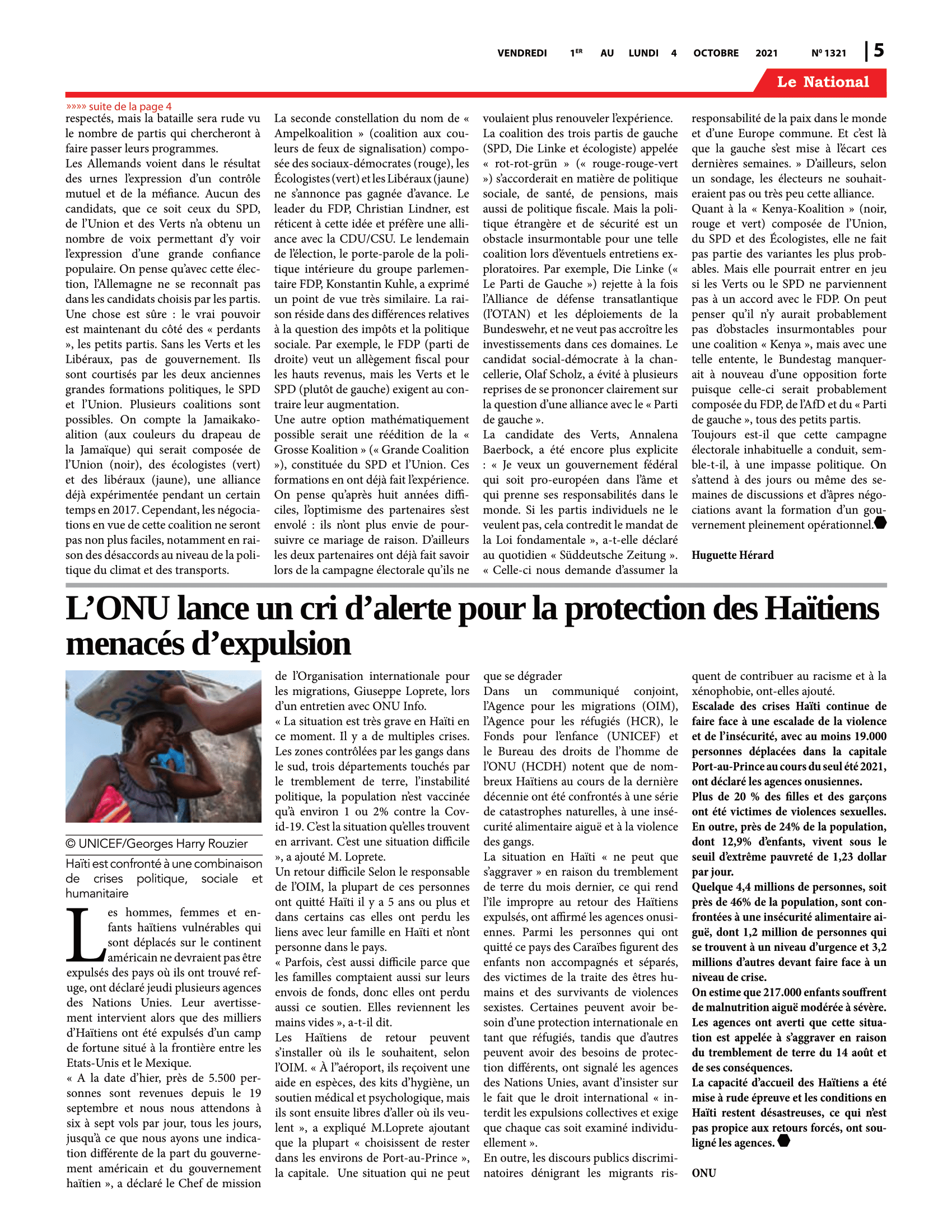 Page 5 de l'édition 1321