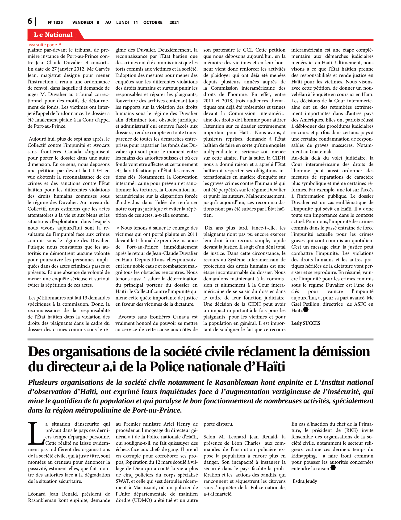 Page 6 de l'édition 1325