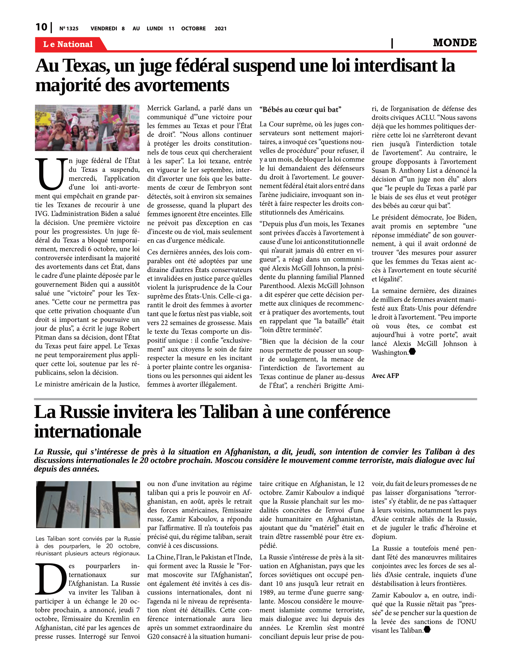 Page 10 de l'édition 1325