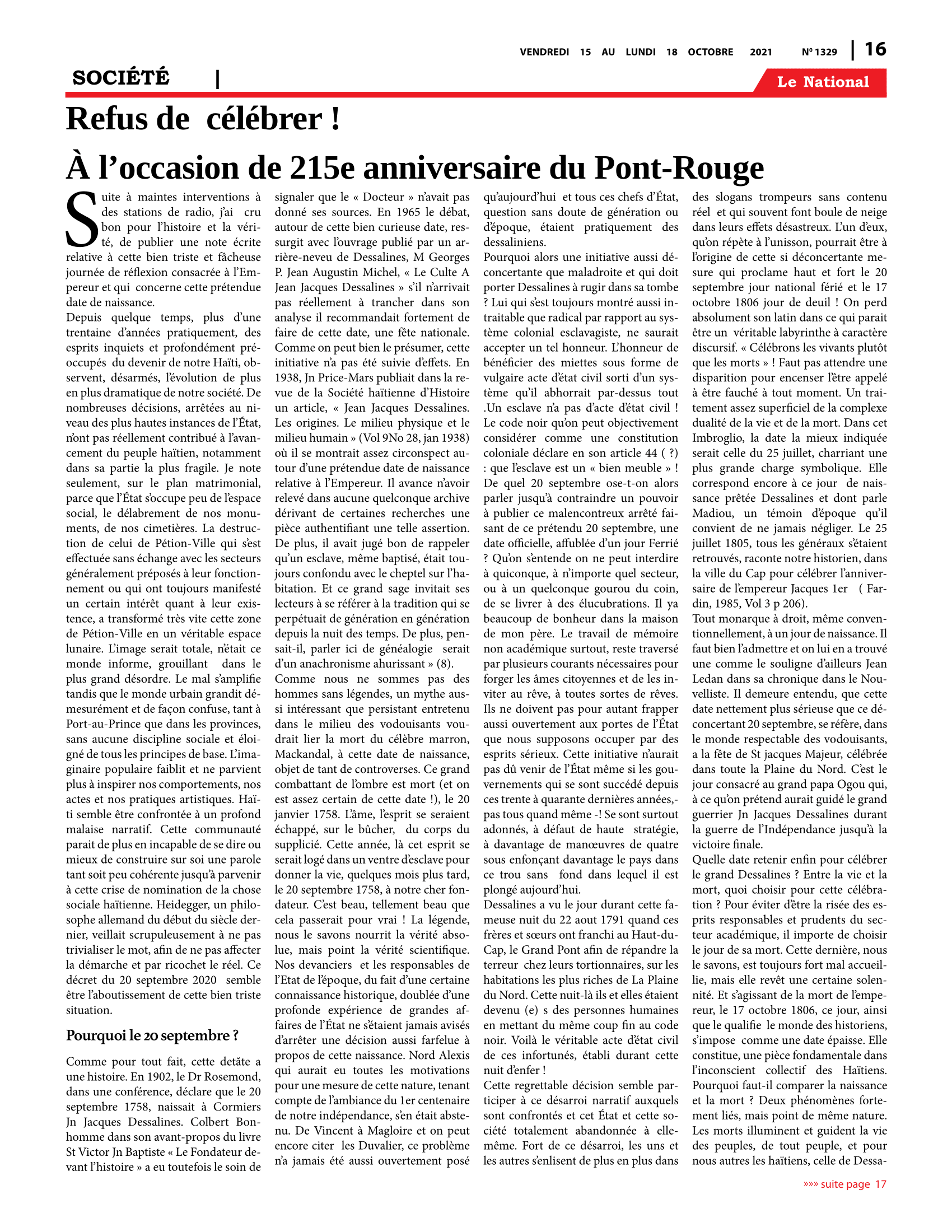 Page 16 de l'édition 1329