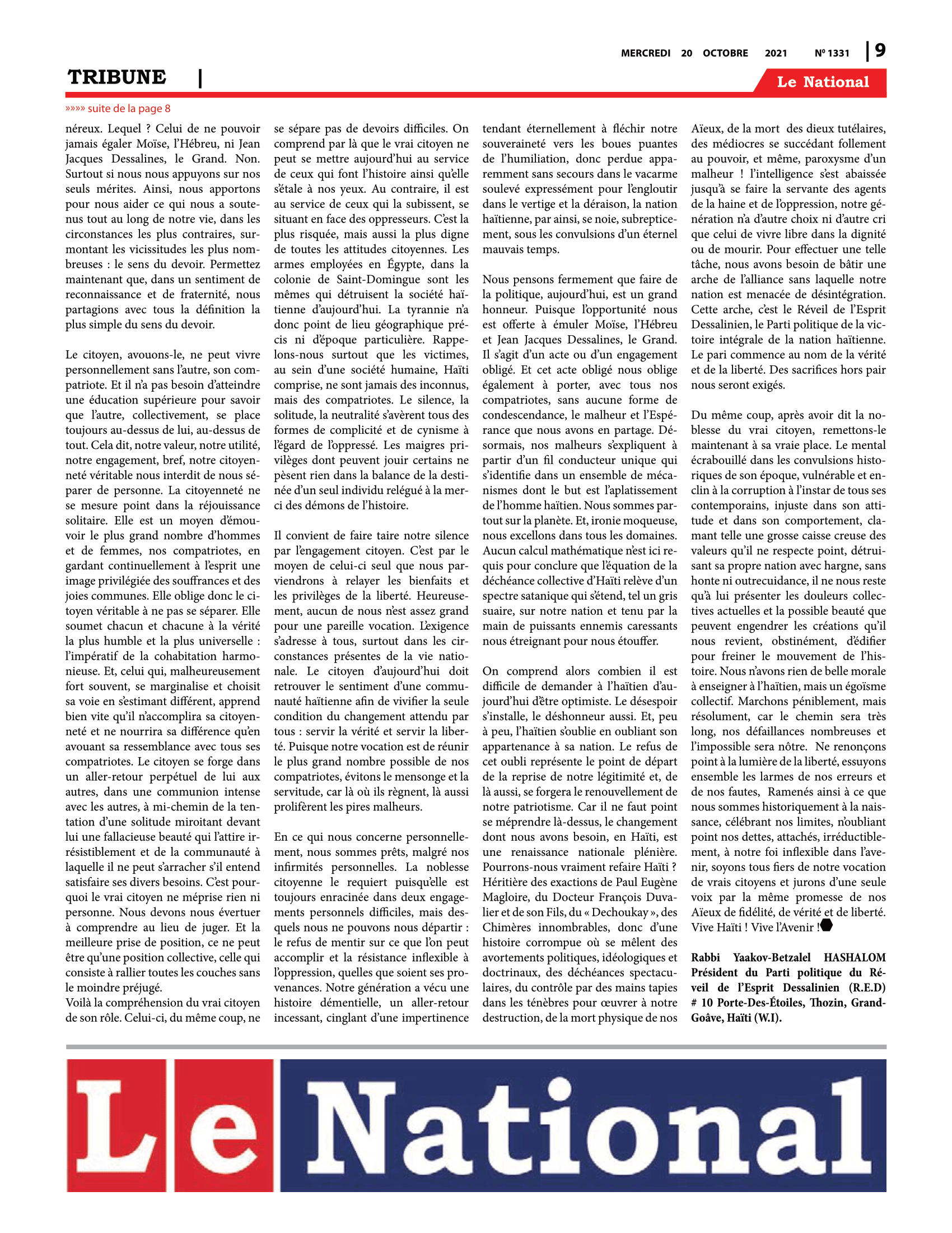 Page 9 de l'édition 1331