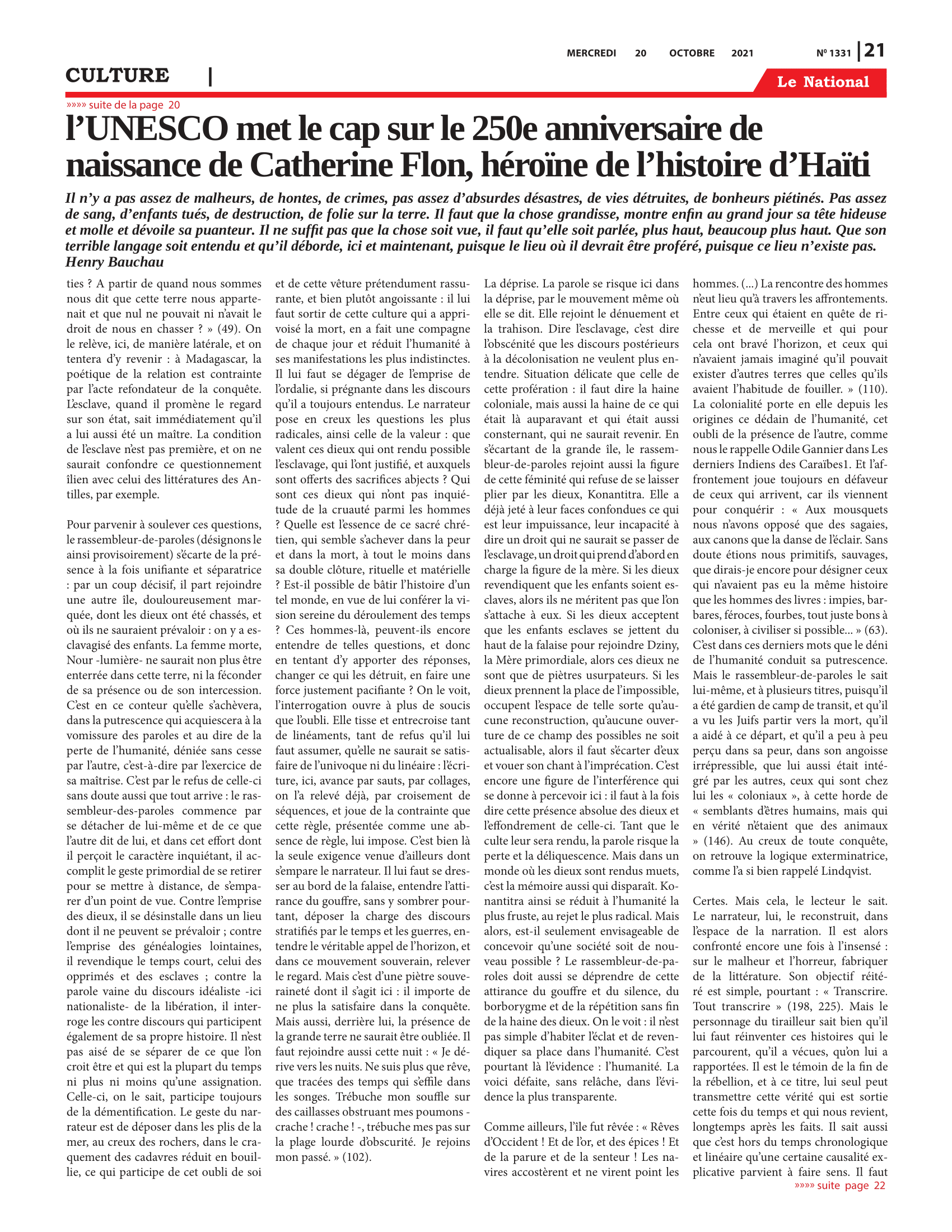 Page 21 de l'édition 1331