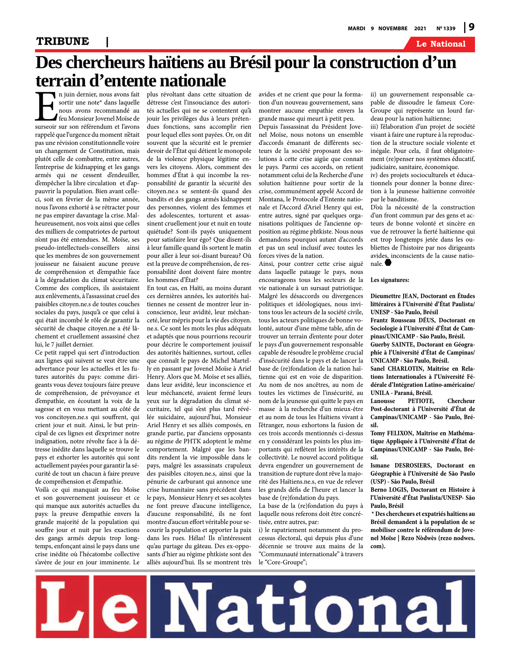 Page 9 de l'édition 1339