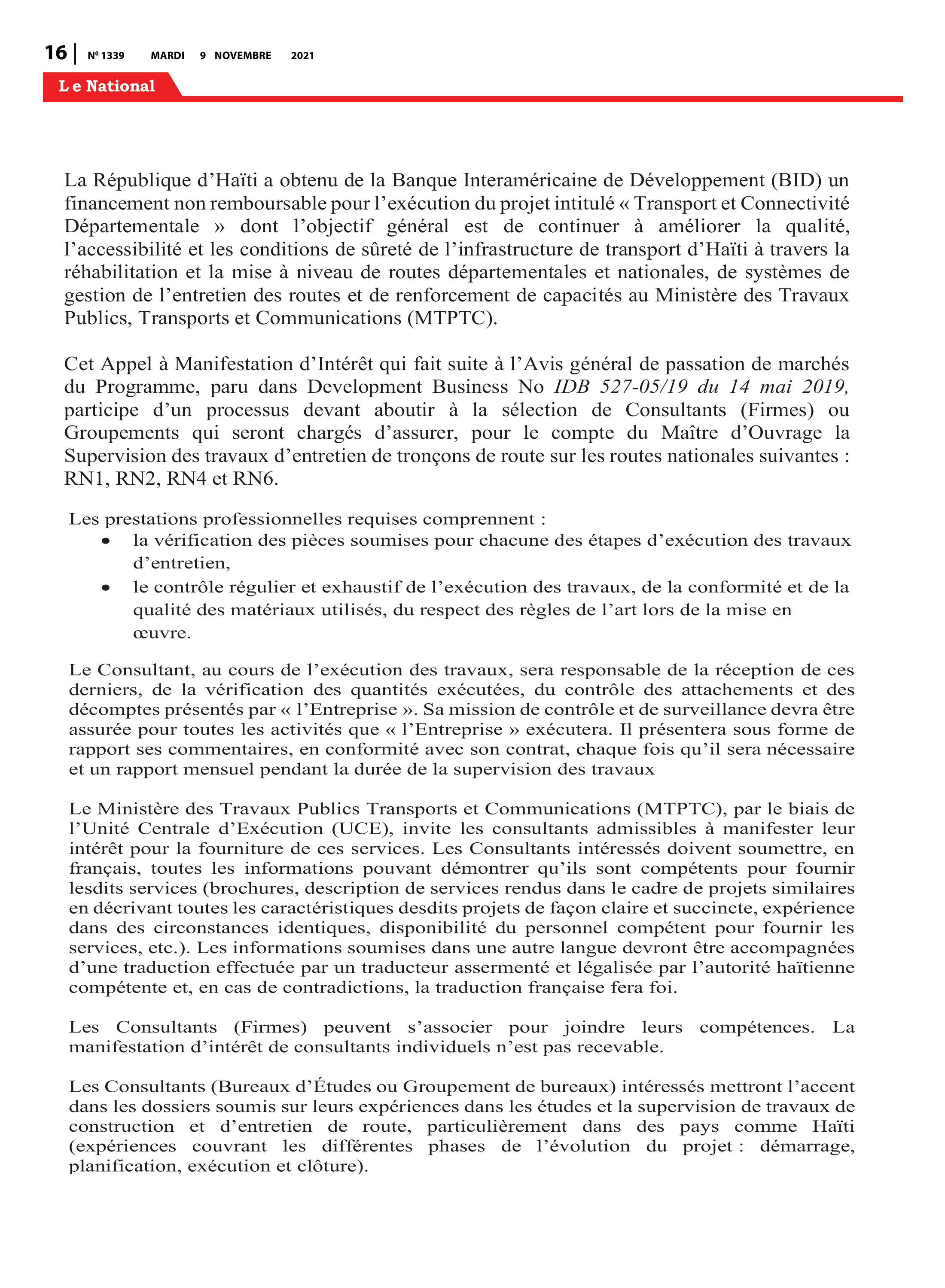 Page 16 de l'édition 1339