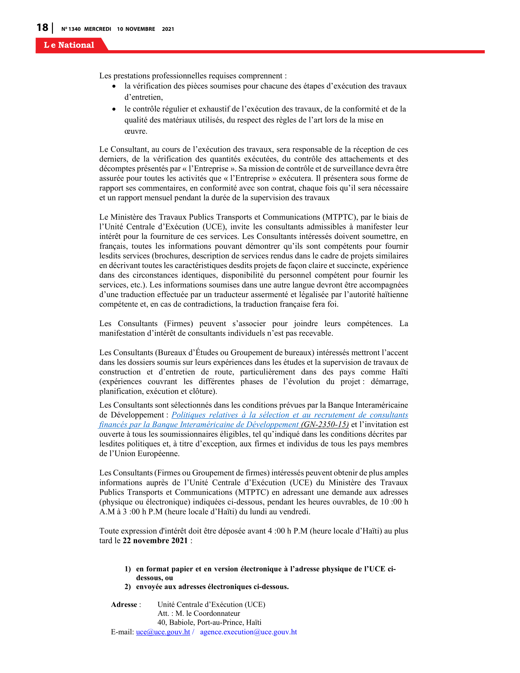 Page 18 de l'édition 1340