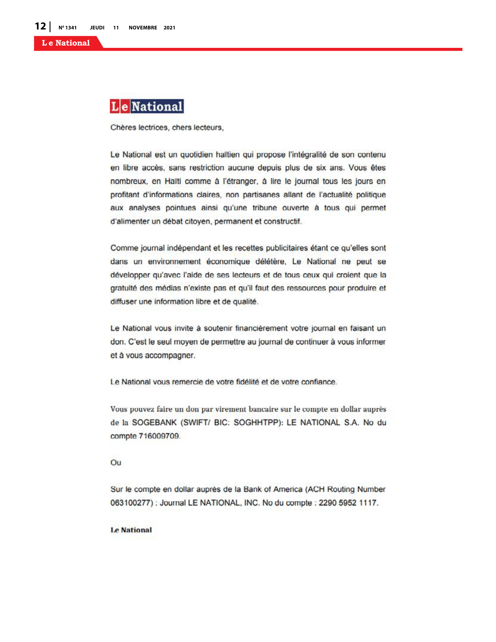 Page 12 de l'édition 1341