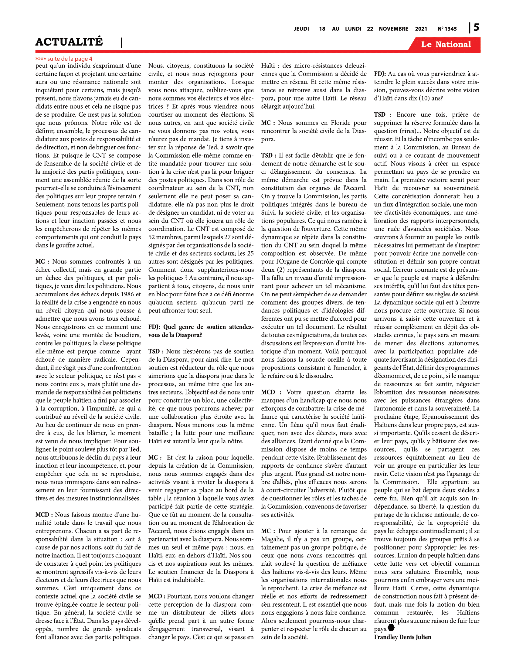 Page 5 de l'édition 1345
