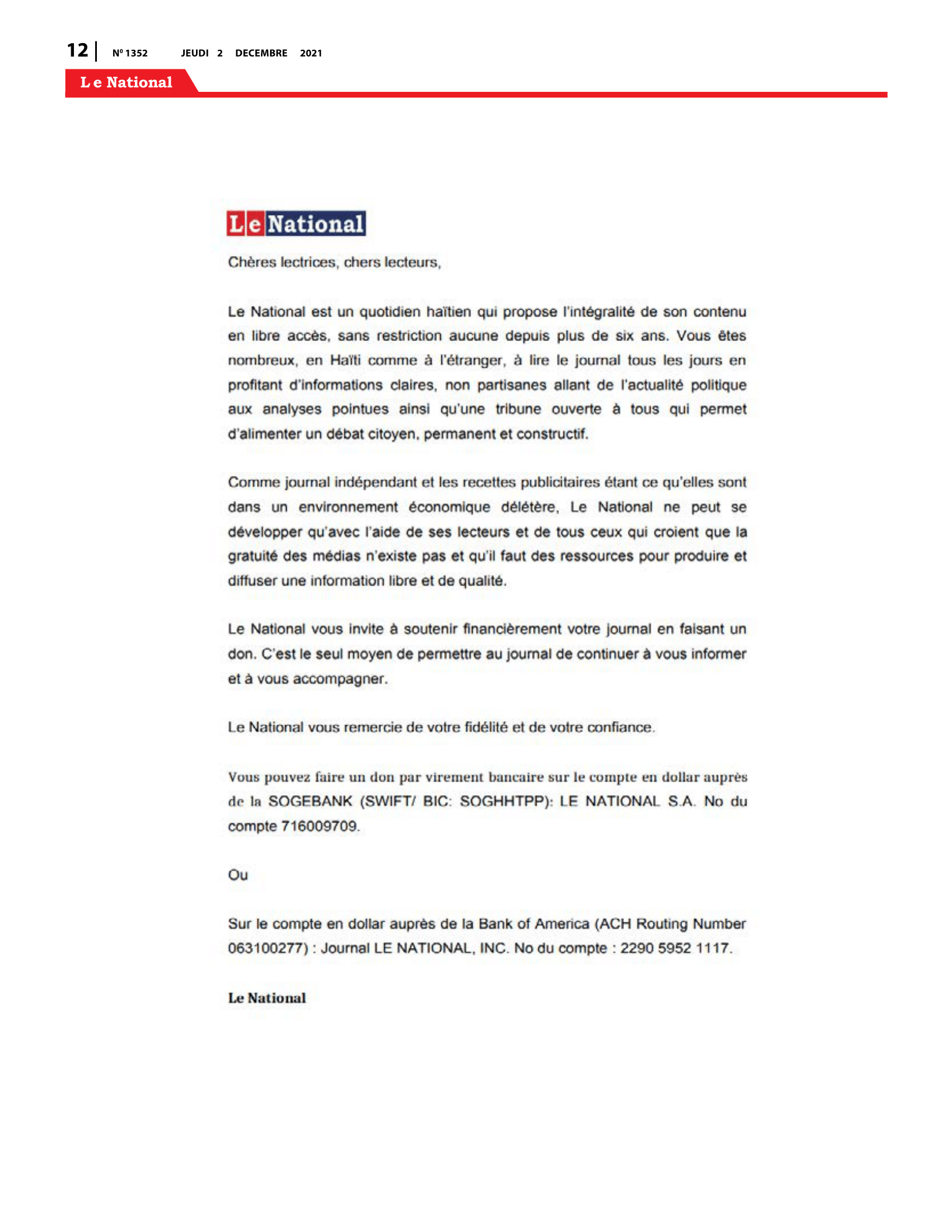 Page 12 de l'édition 1352