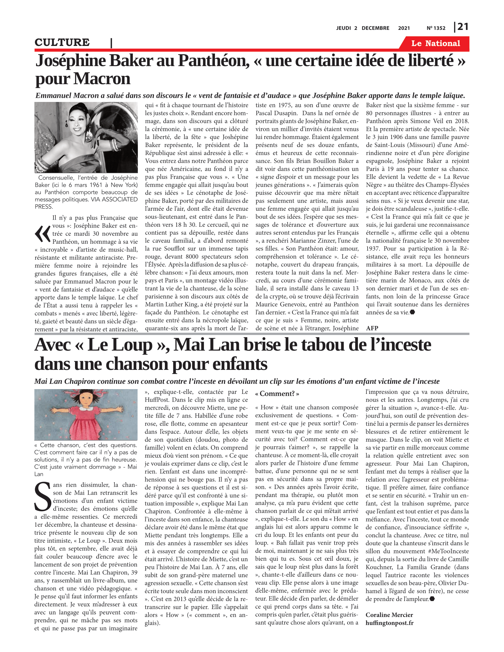 Page 21 de l'édition 1352