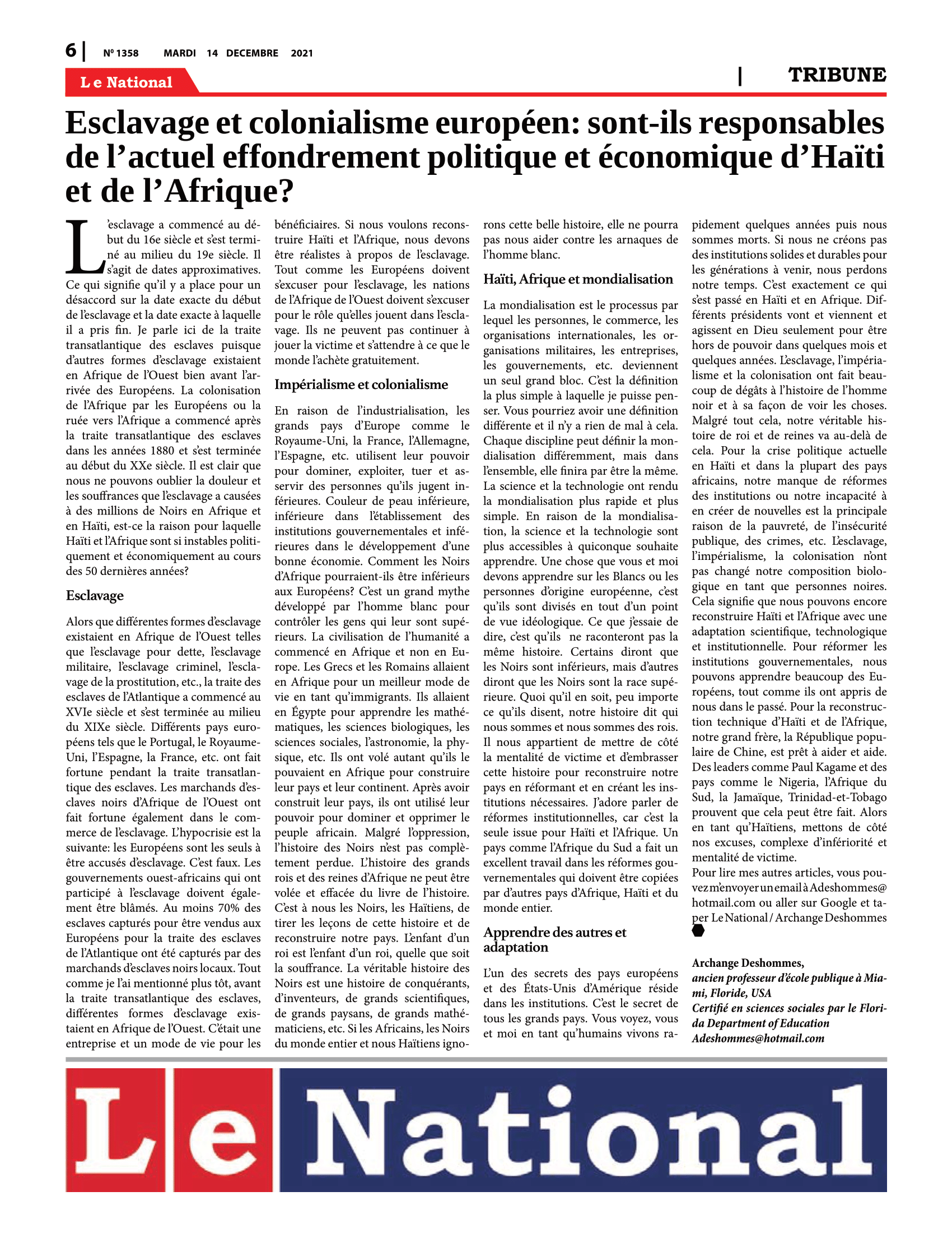Page 6 de l'édition 1358