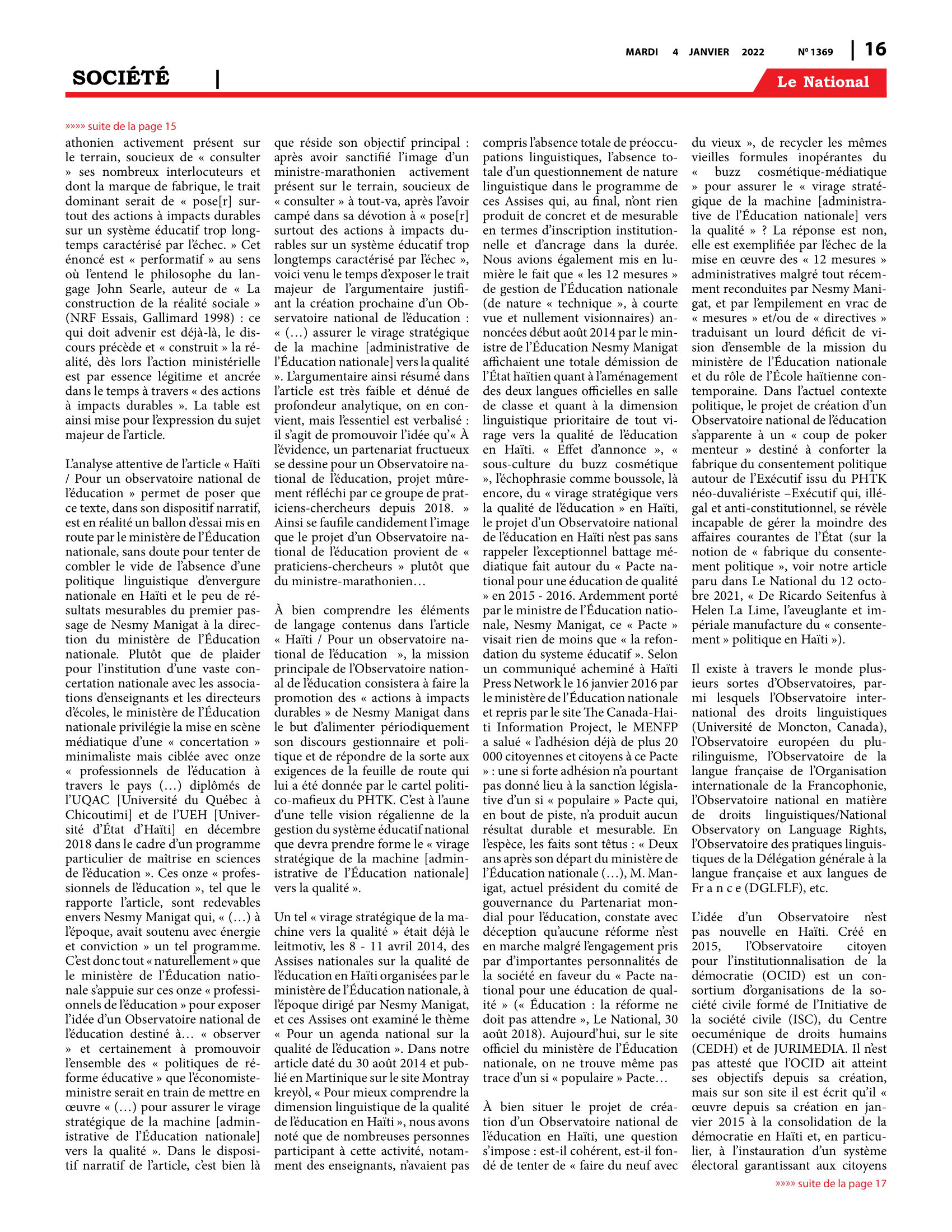 Page 16 de l'édition 1369