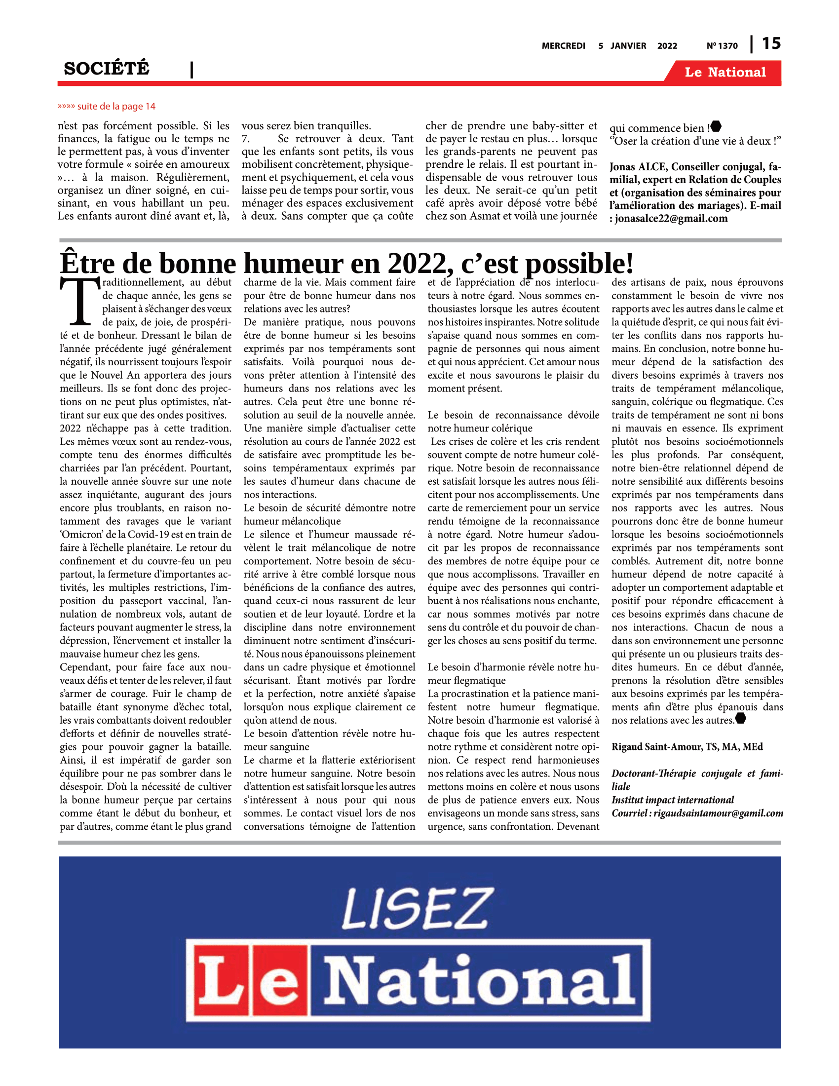 Page 15 de l'édition 1370