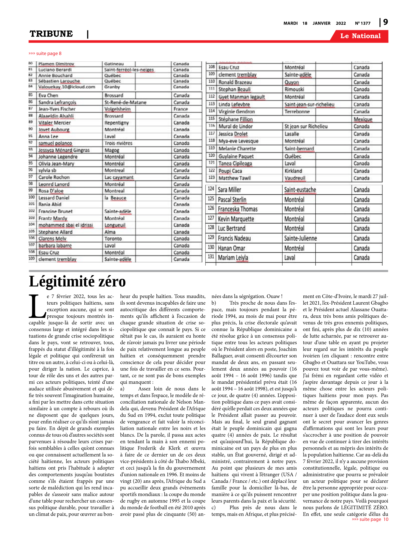 Page 9 de l'édition 1377