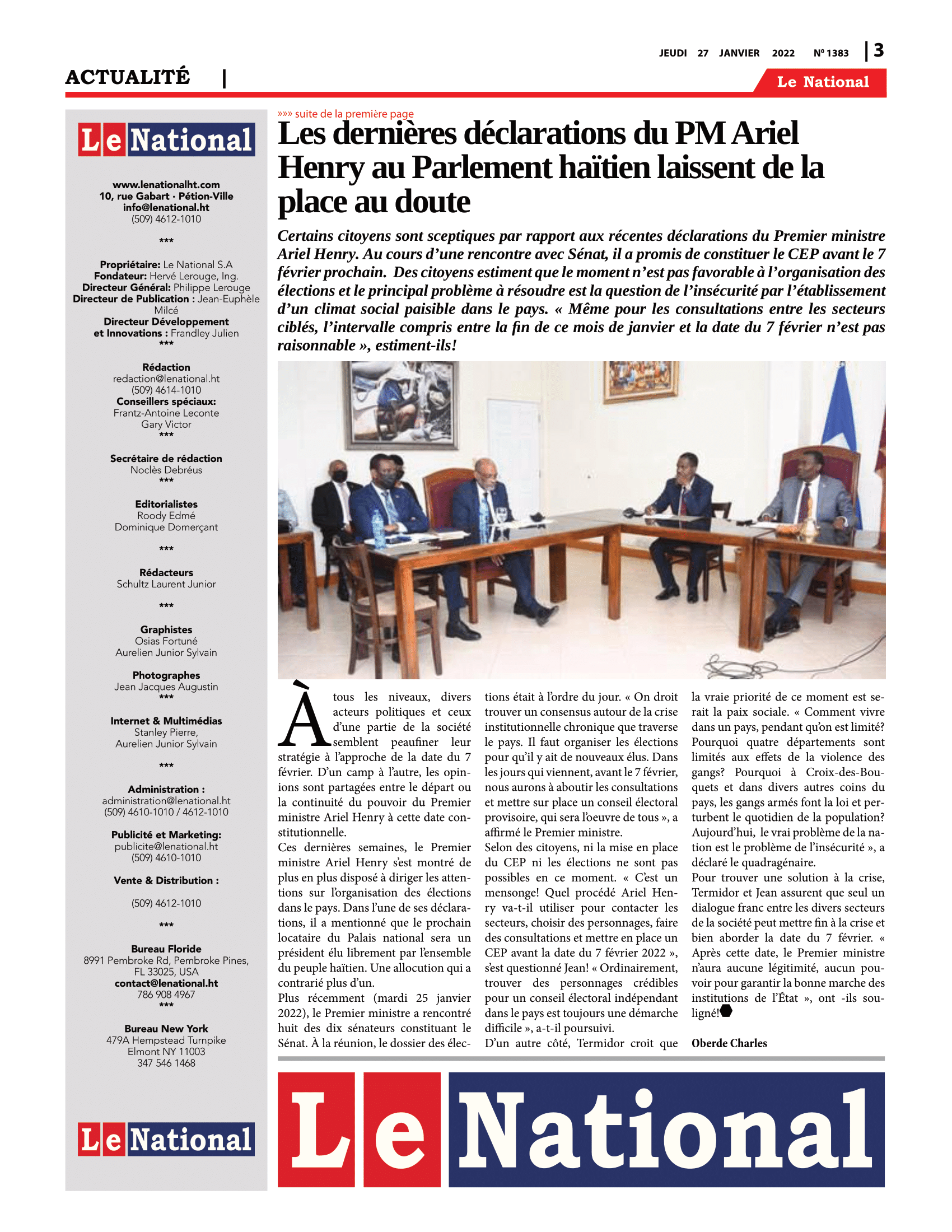 Page 3 de l'édition 1383