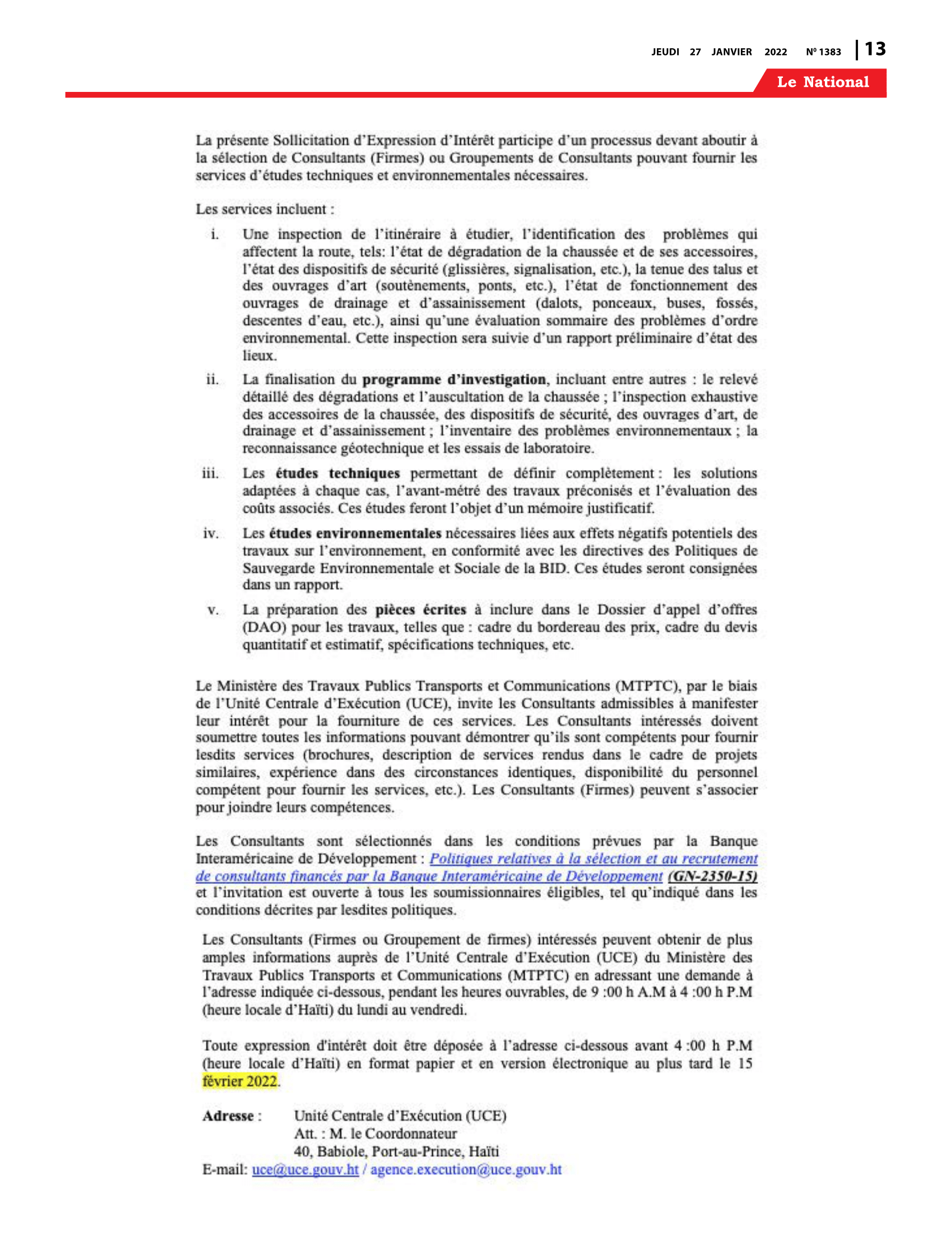Page 13 de l'édition 1383