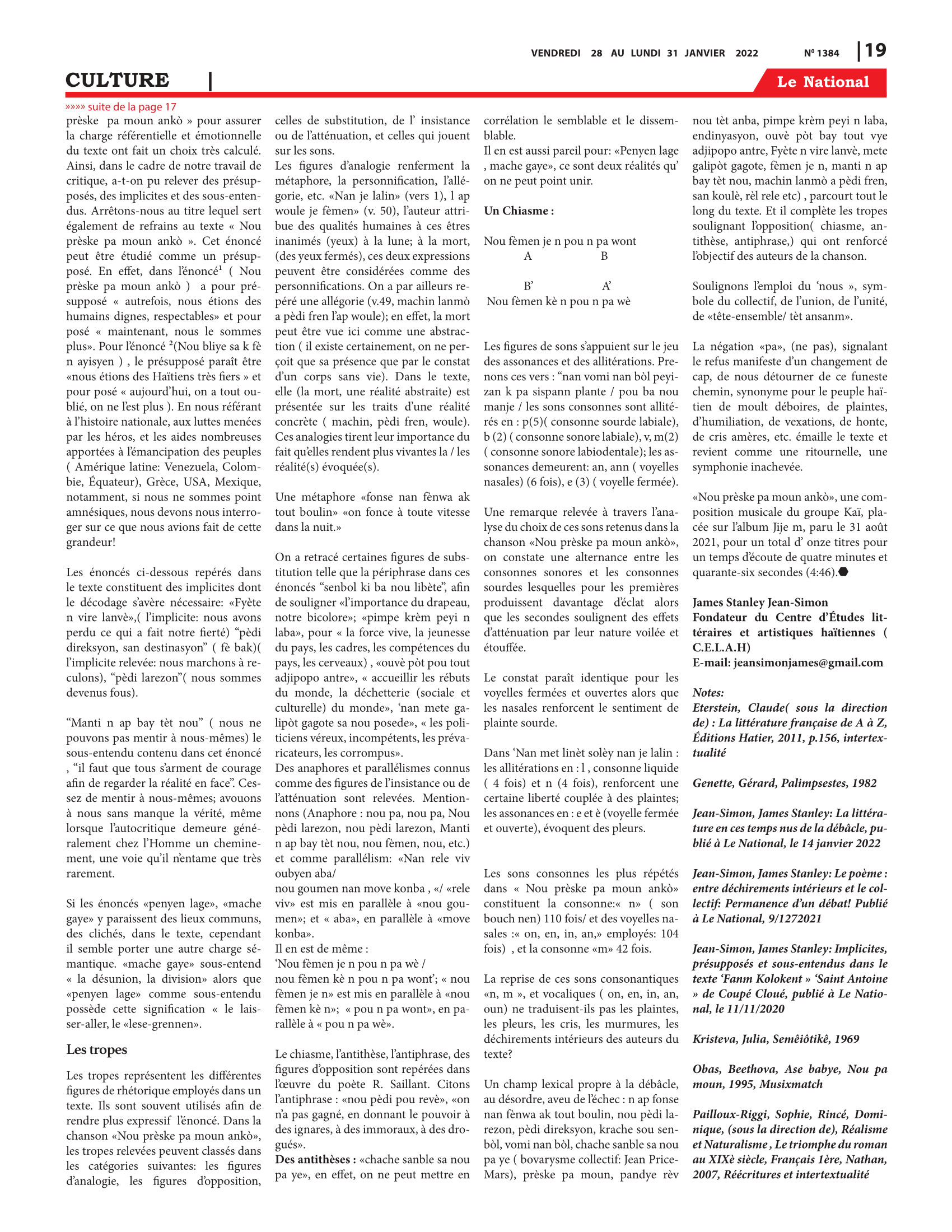 Page 19 de l'édition 1384