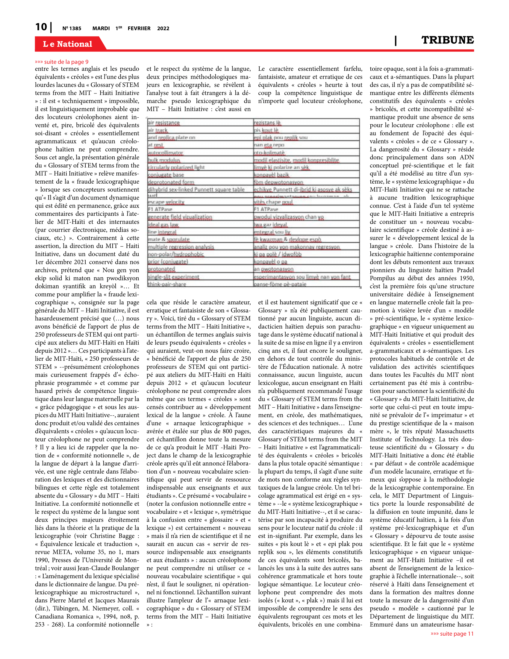 Page 10 de l'édition 1385