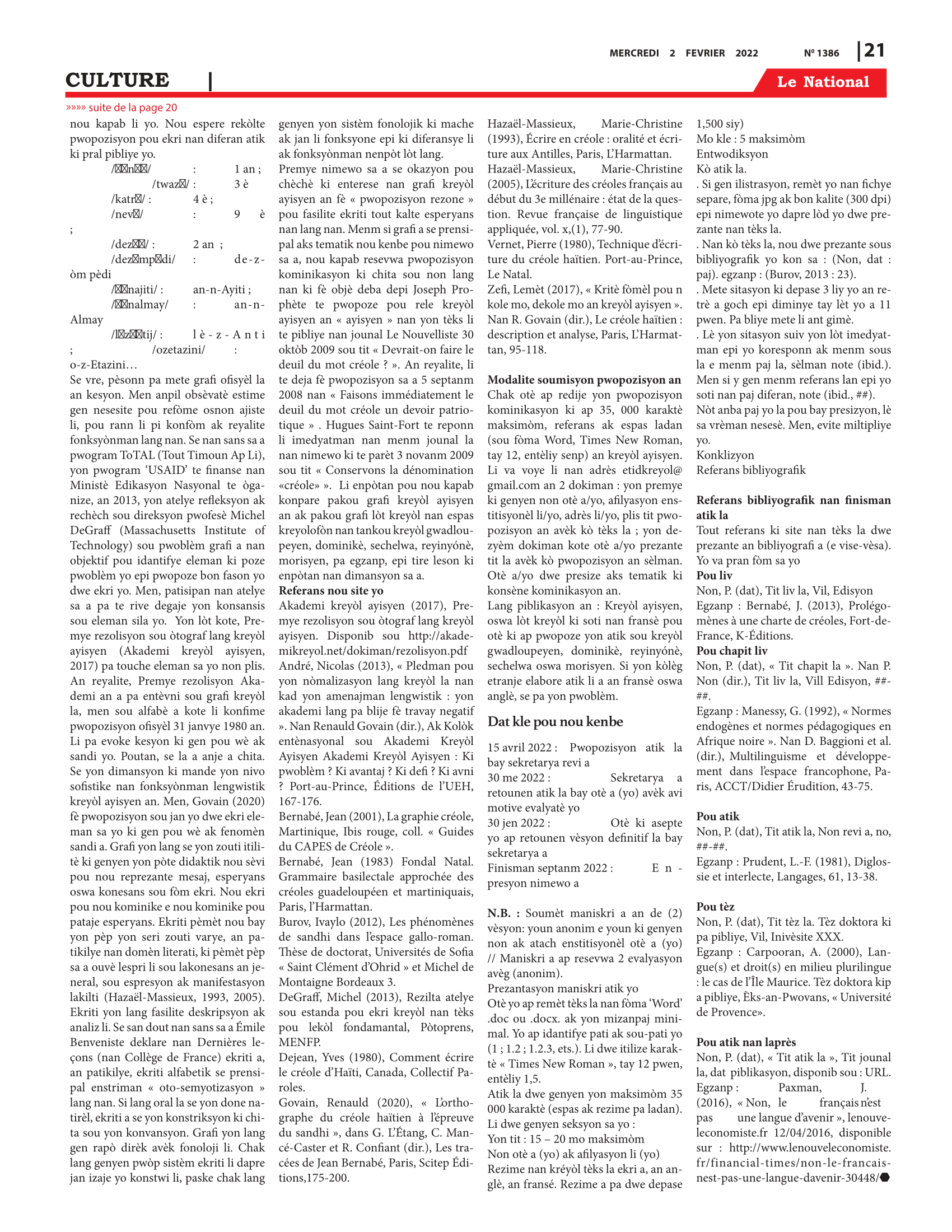 Page 21 de l'édition 1386