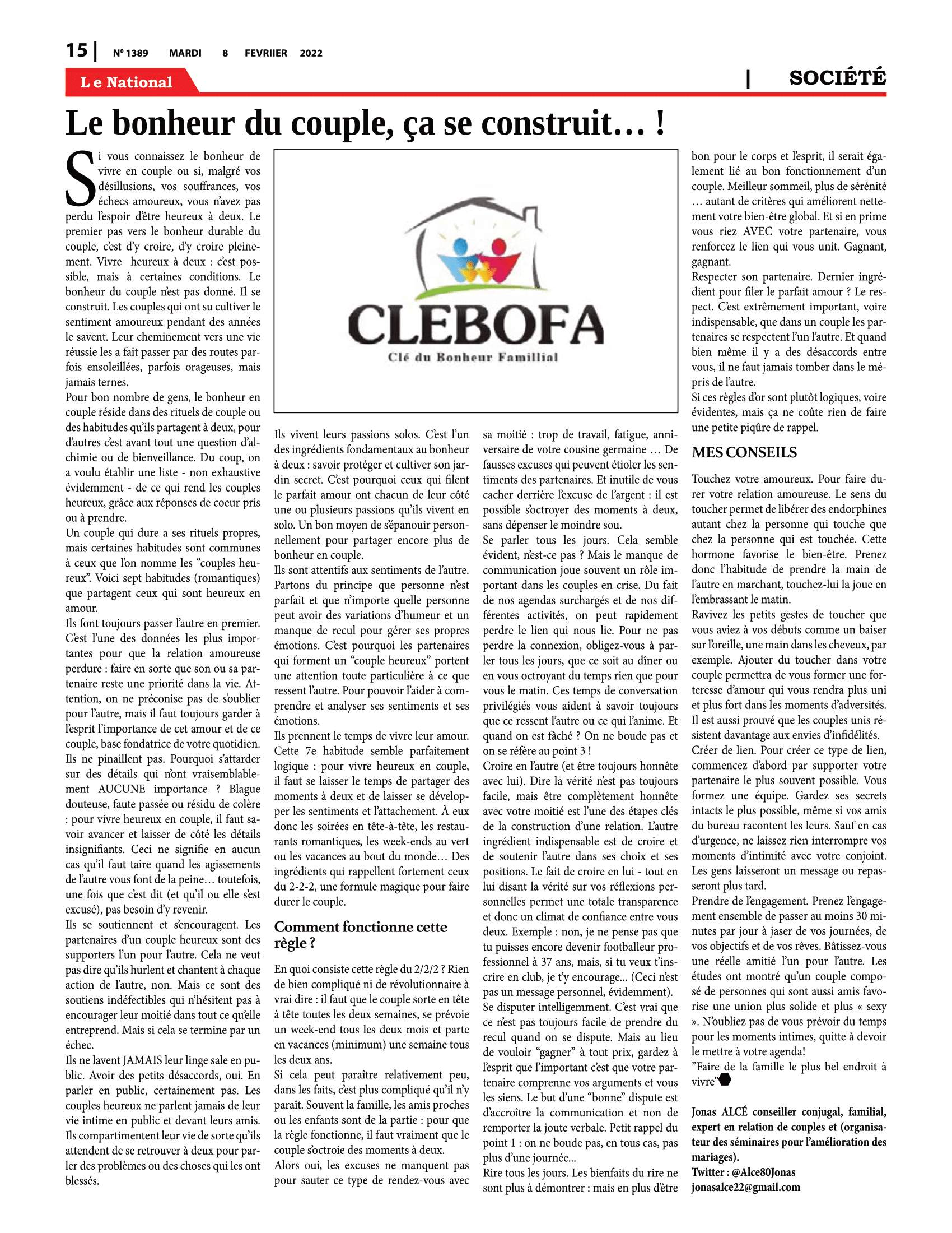 Page 15 de l'édition 1389