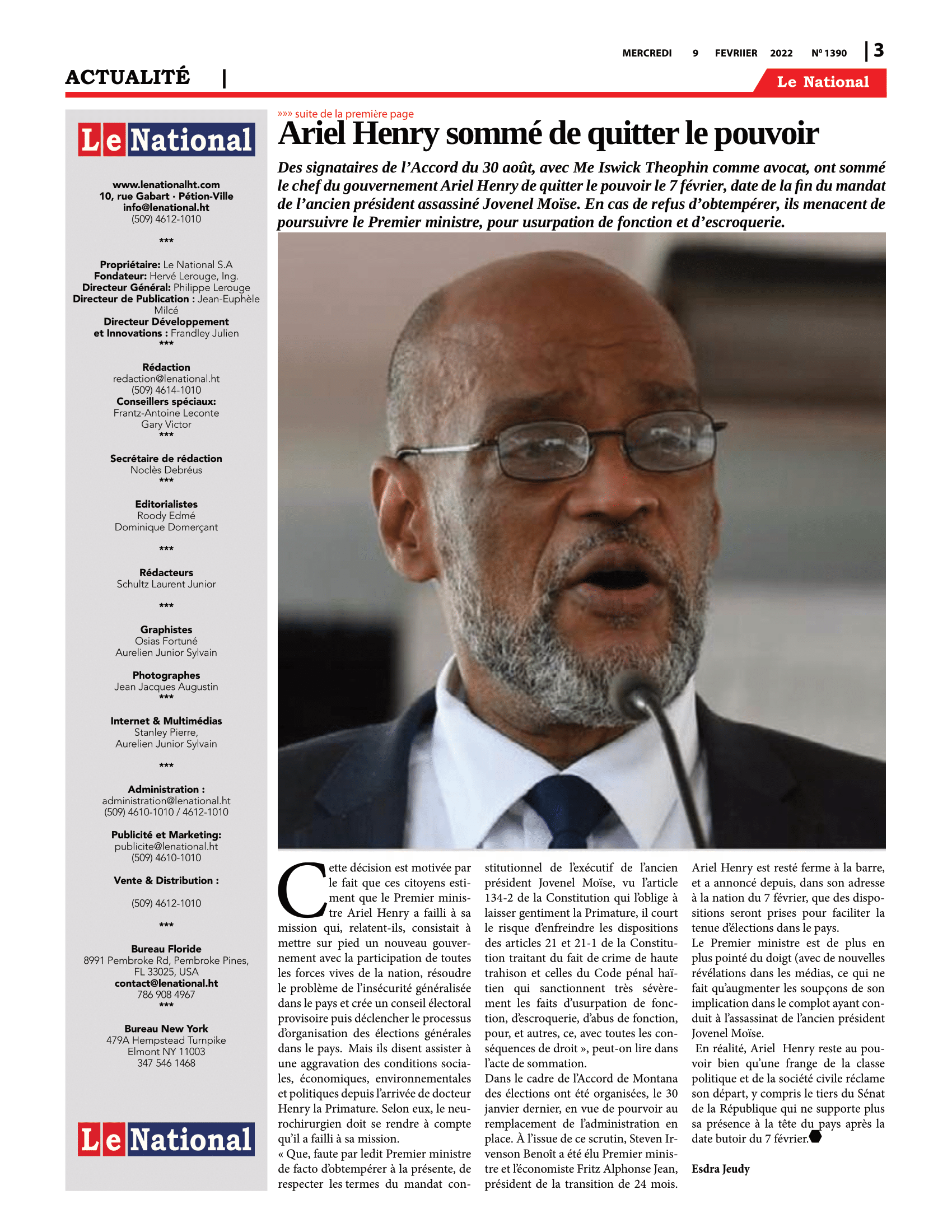 Page 3 de l'édition 1390