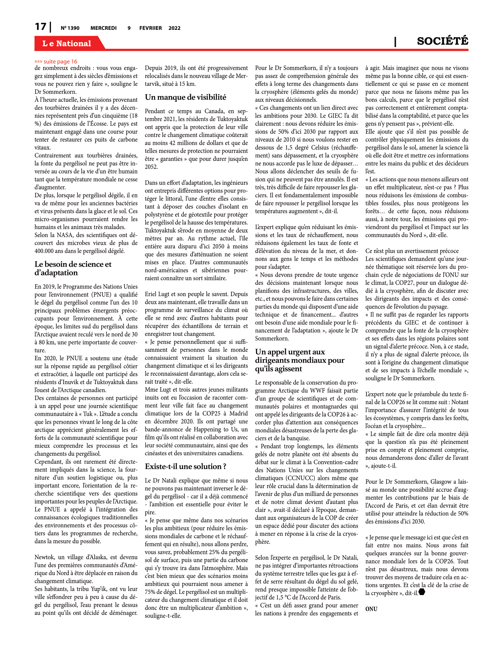 Page 17 de l'édition 1390