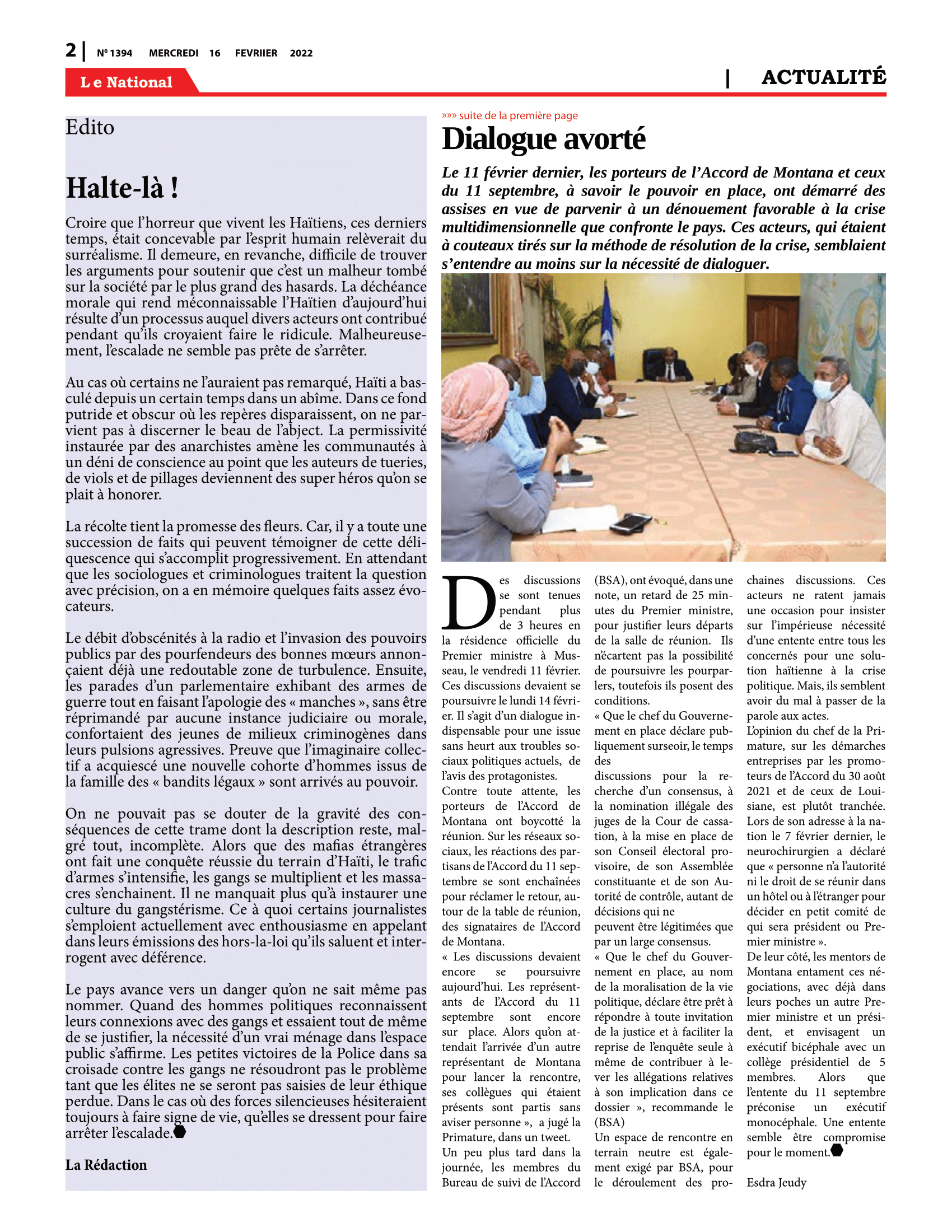 Page 2 de l'édition 1394