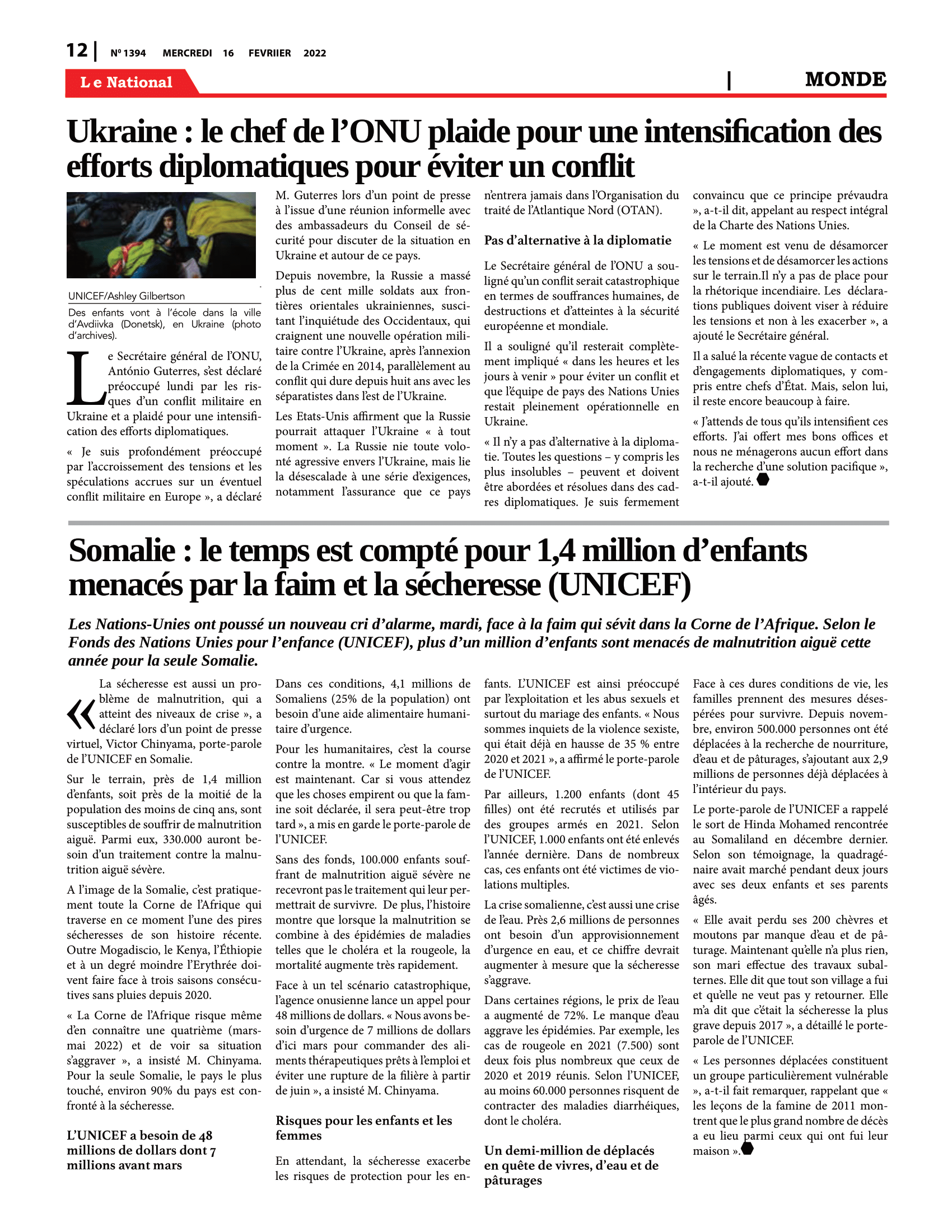 Page 12 de l'édition 1394