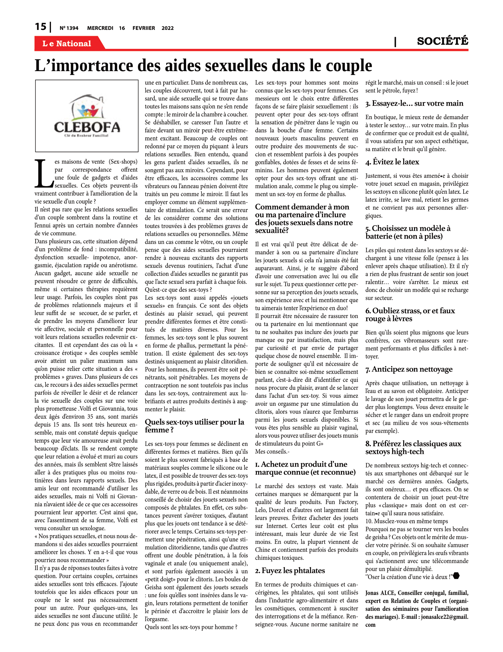Page 15 de l'édition 1394