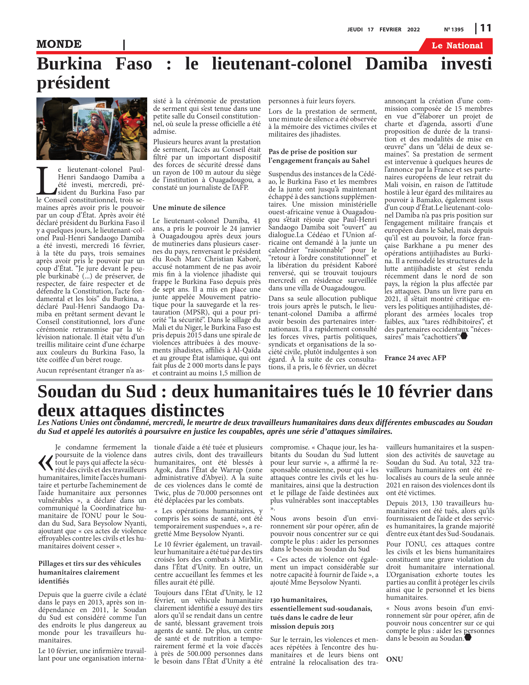 Page 11 de l'édition 1395