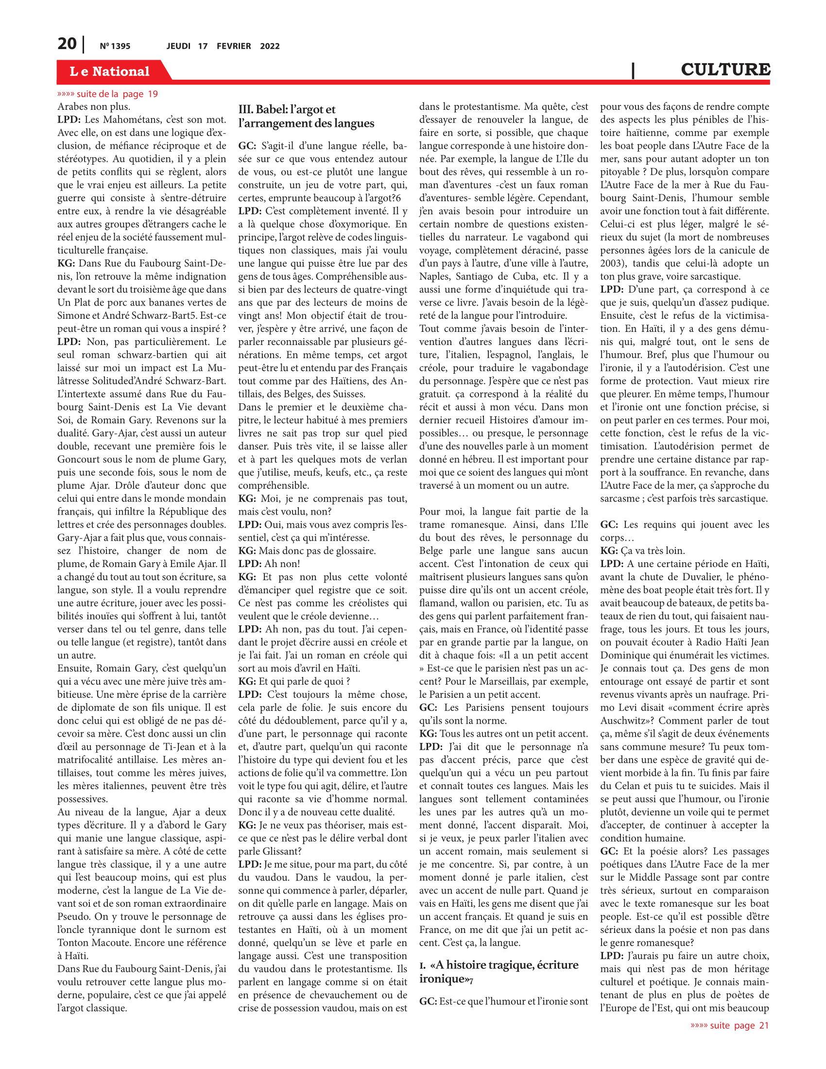 Page 20 de l'édition 1395